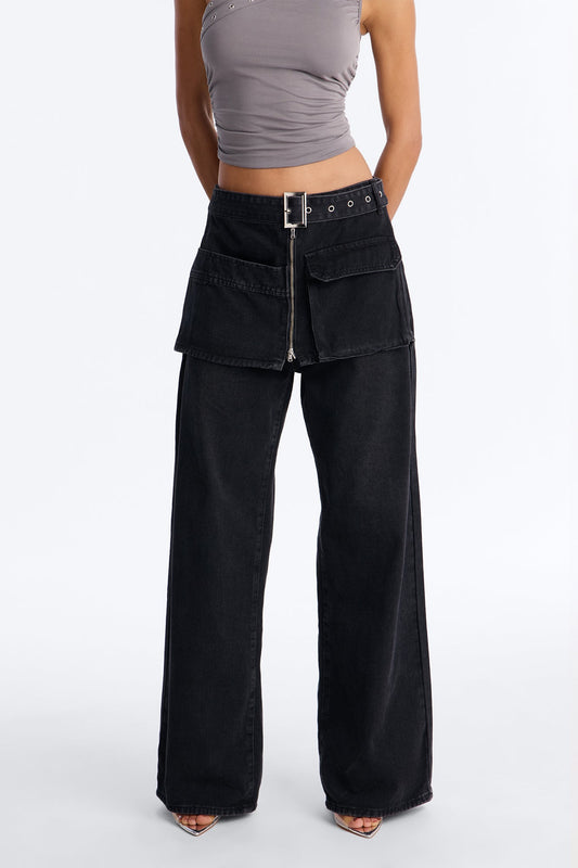Maybe Tomorrow Overlay Jeans - Black