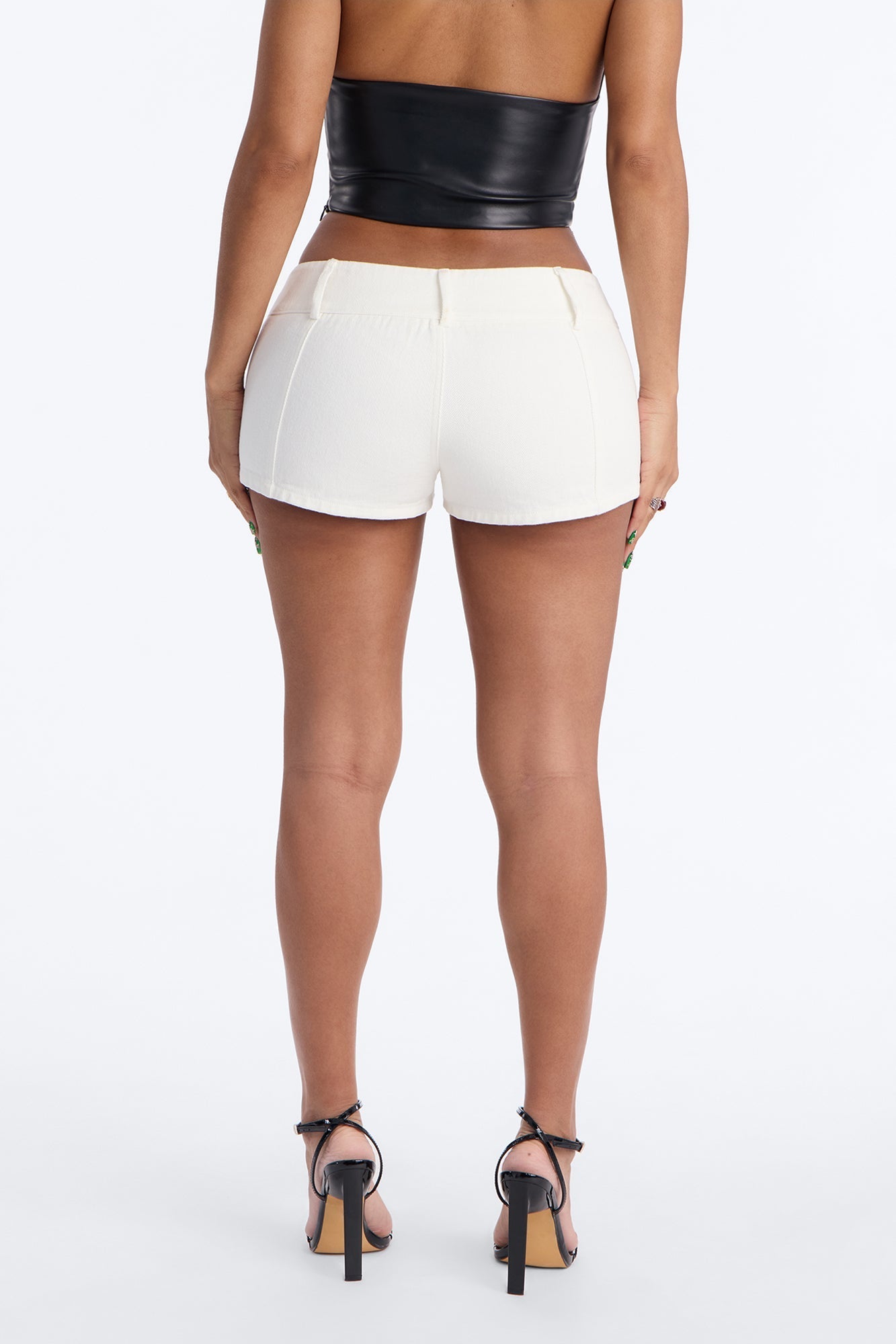 Nia Twill Low Rise Micro Short - White NEWFASHIONEDGE