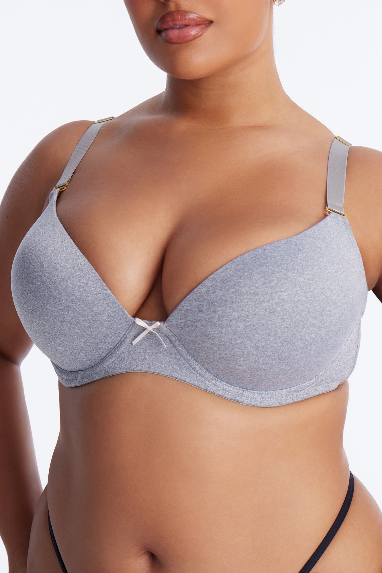 I Got You Push Up Tshirt Bra - Heather Grey