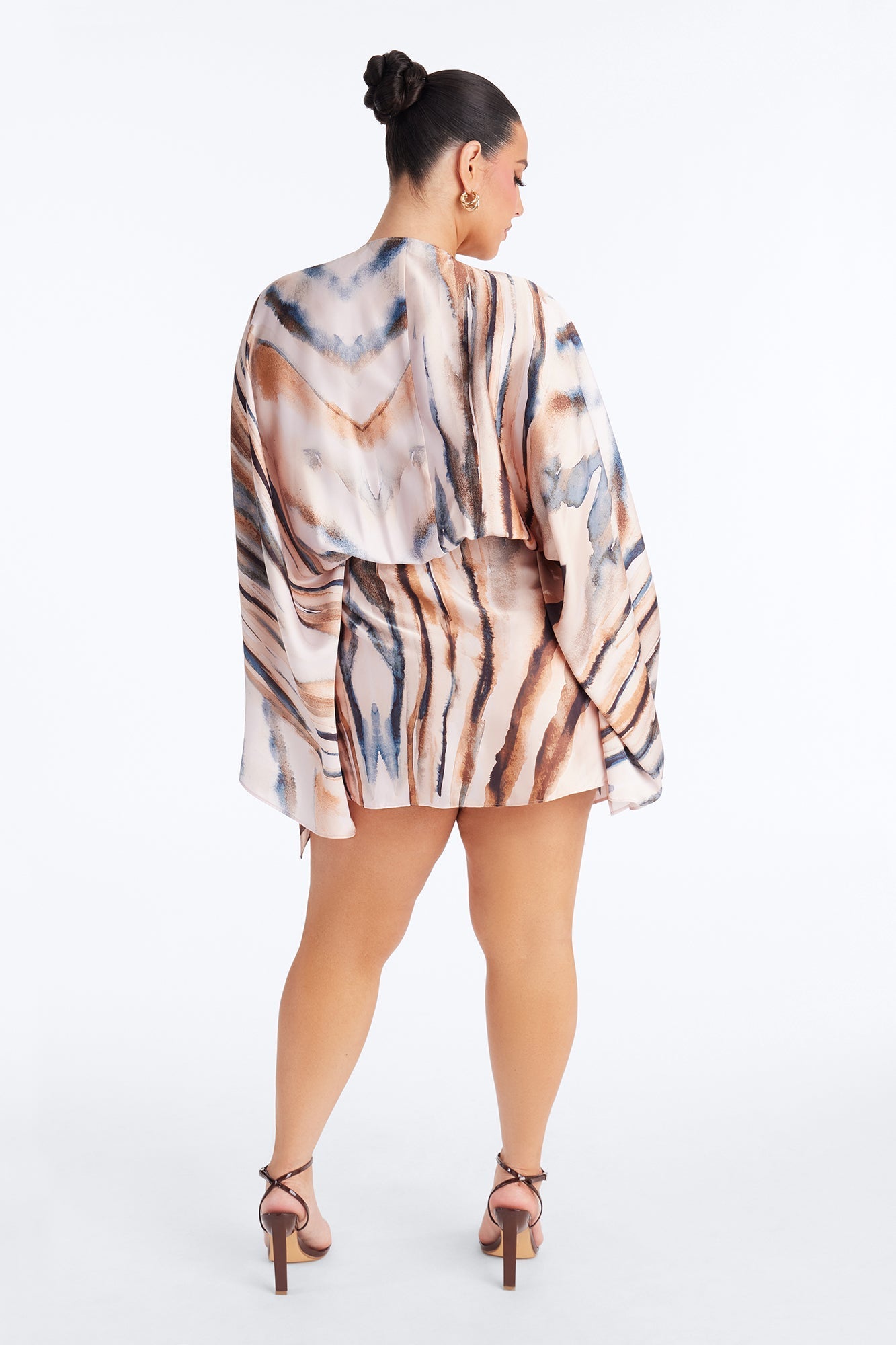 Samira Wrap Satin Mini Dress - Mauve/combo NEWFASHIONEDGE
