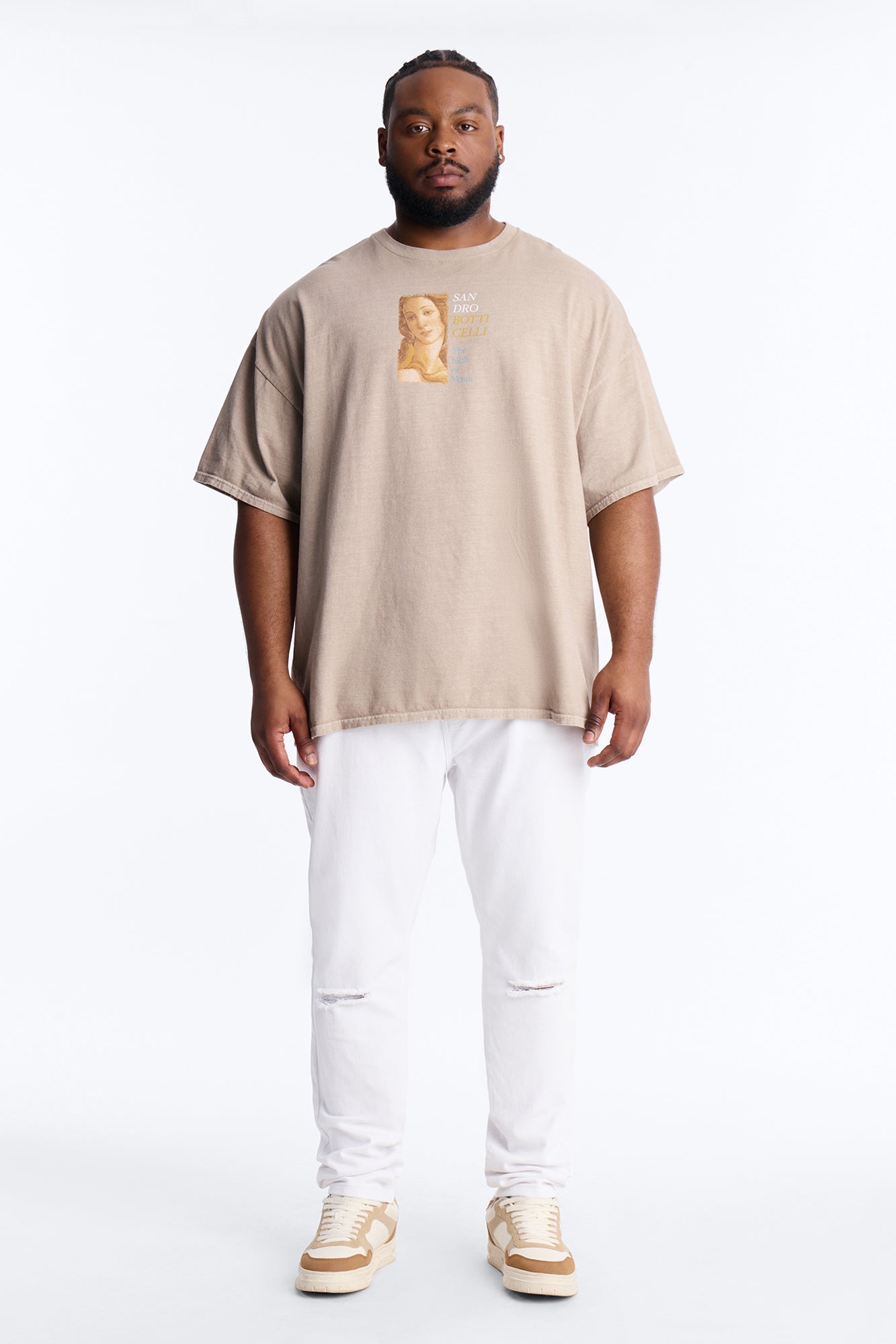 Birth Of Venus Botticelli Short Sleeve Tee - Taupe