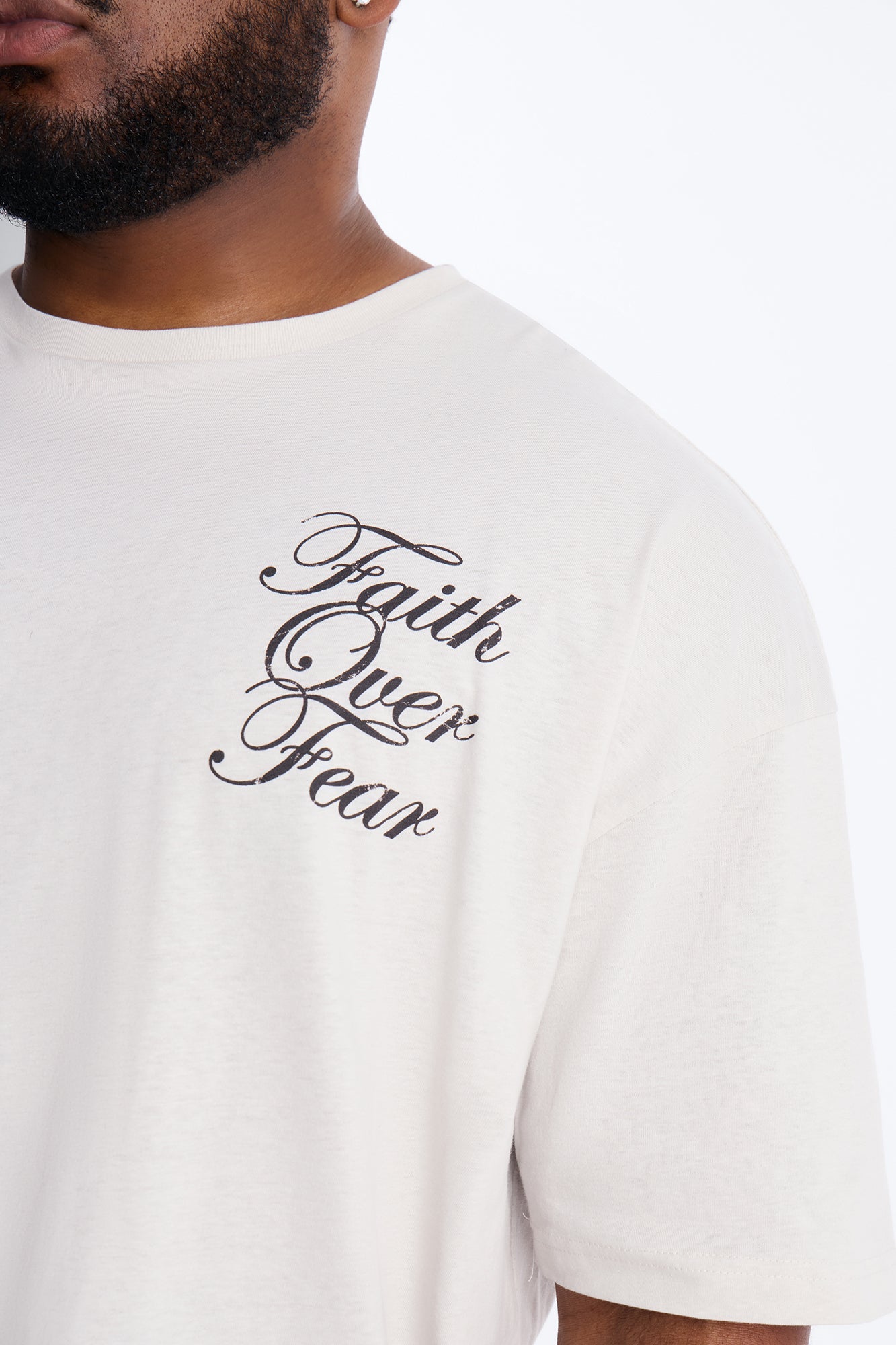 Eternal Faith Over Fear Short Sleeve Tee - Grey
