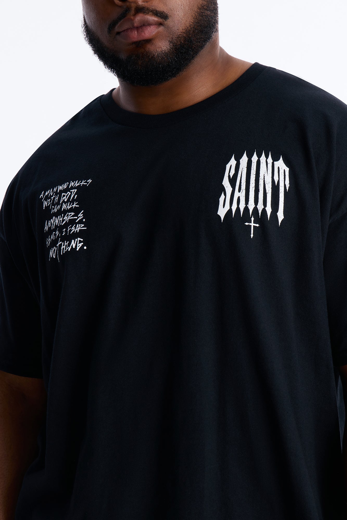 Saint Fear Nothing Oversized Short Sleeve Tee - Black