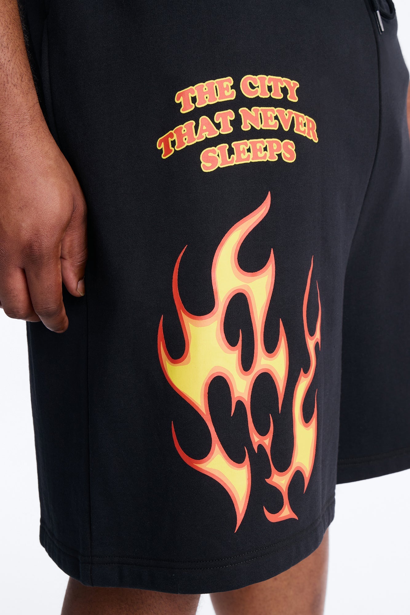 The City That Never Sleeps NYC Sweatshorts - Black