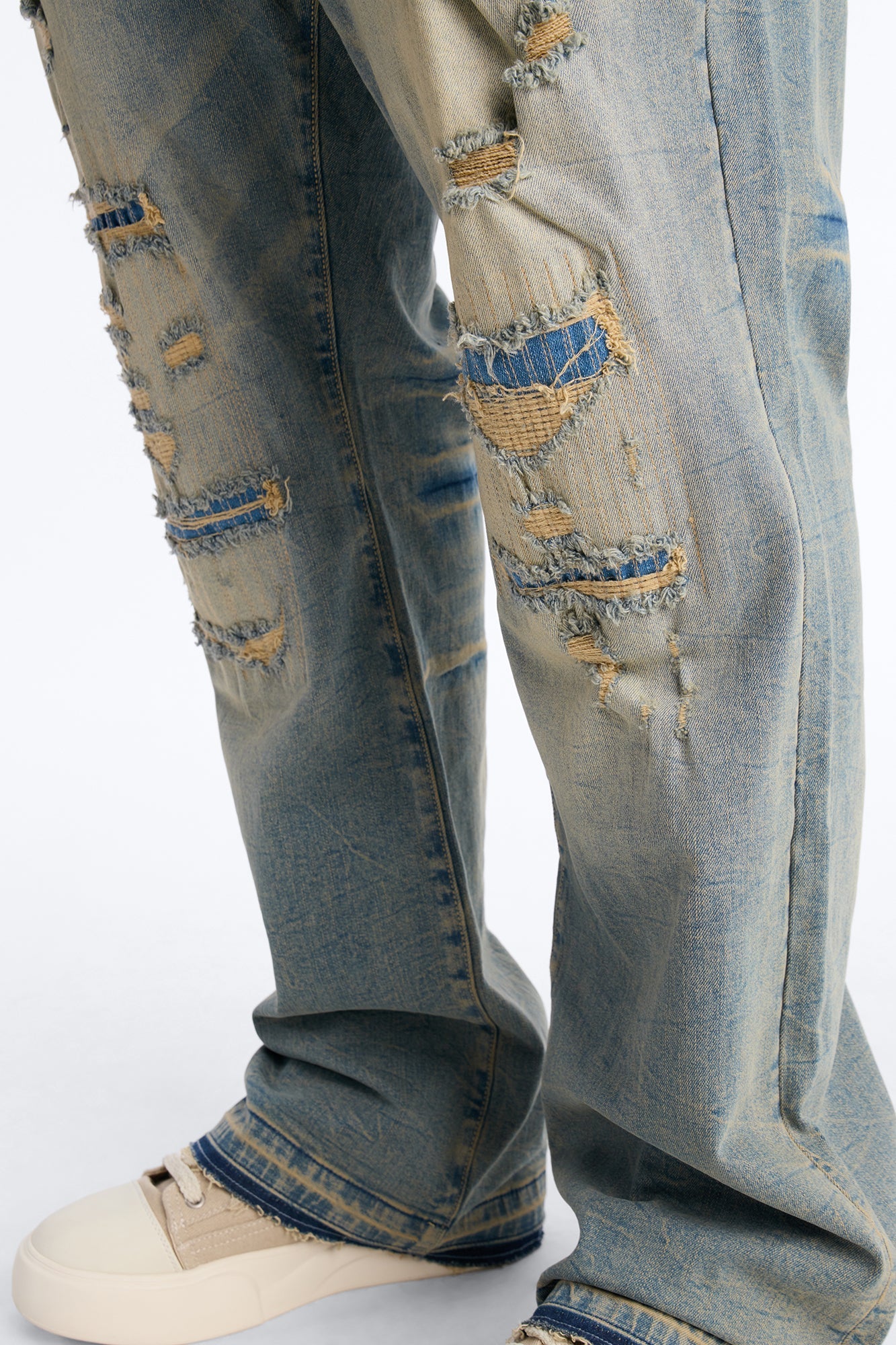 Undercover Slim Stacked Flare Jeans - Vintage Blue Wash