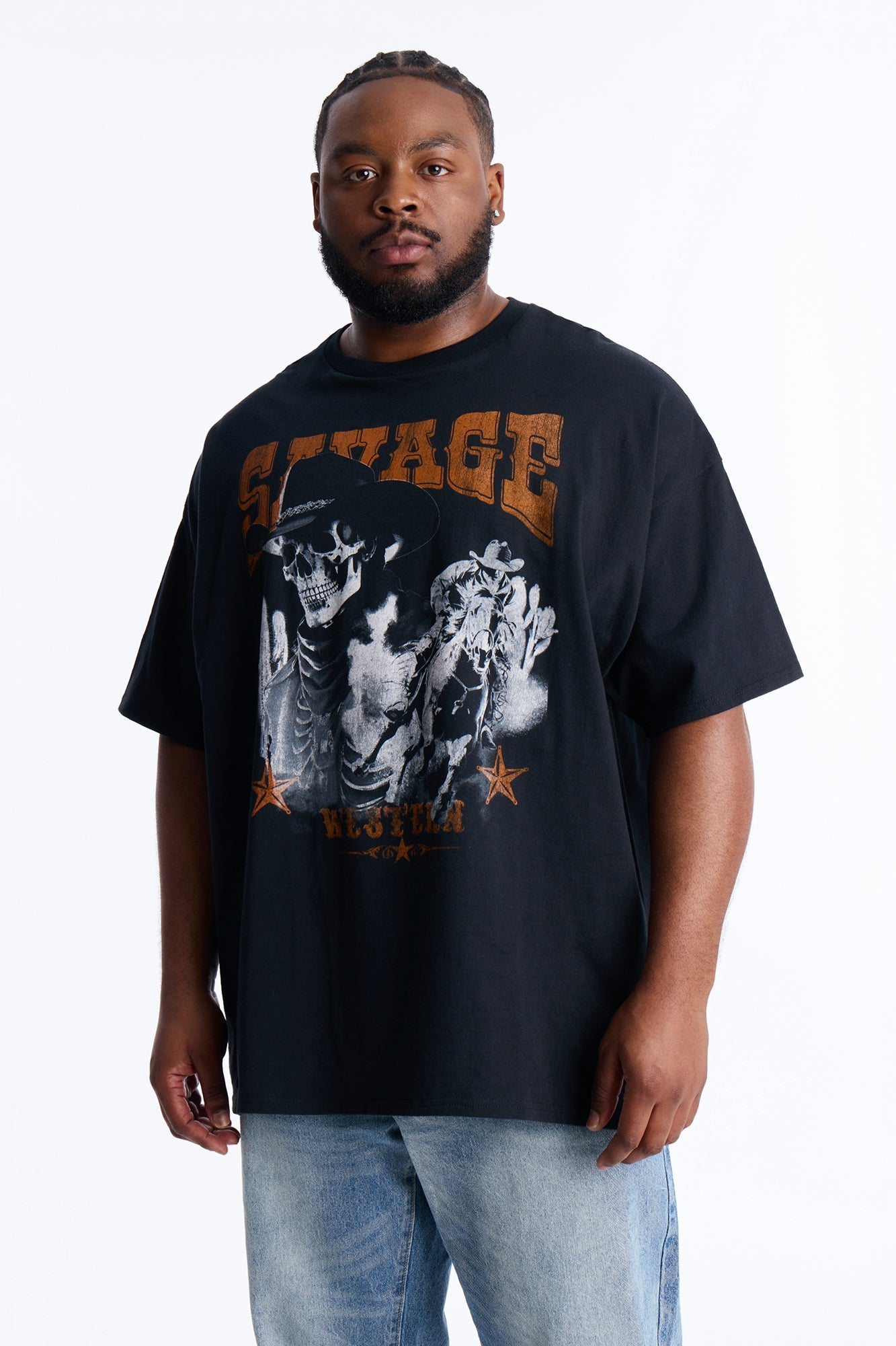 Savage Urban Outlaw Oversized Short Sleeve Tee - Black