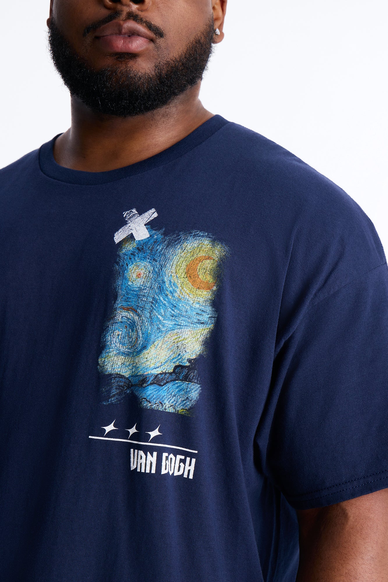 Van Gogh Stars Don't Sleep Short Sleeve Tee - Navy