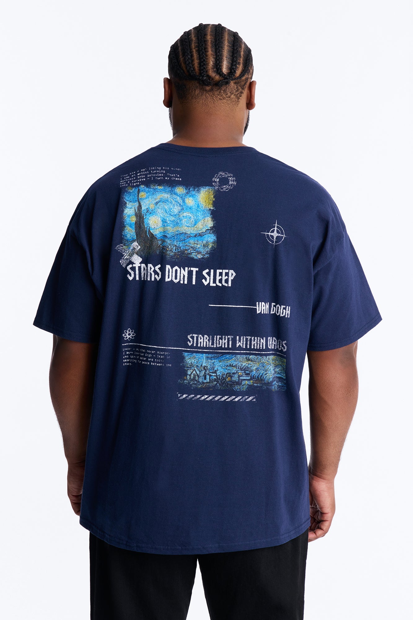 Van Gogh Stars Don't Sleep Short Sleeve Tee - Navy