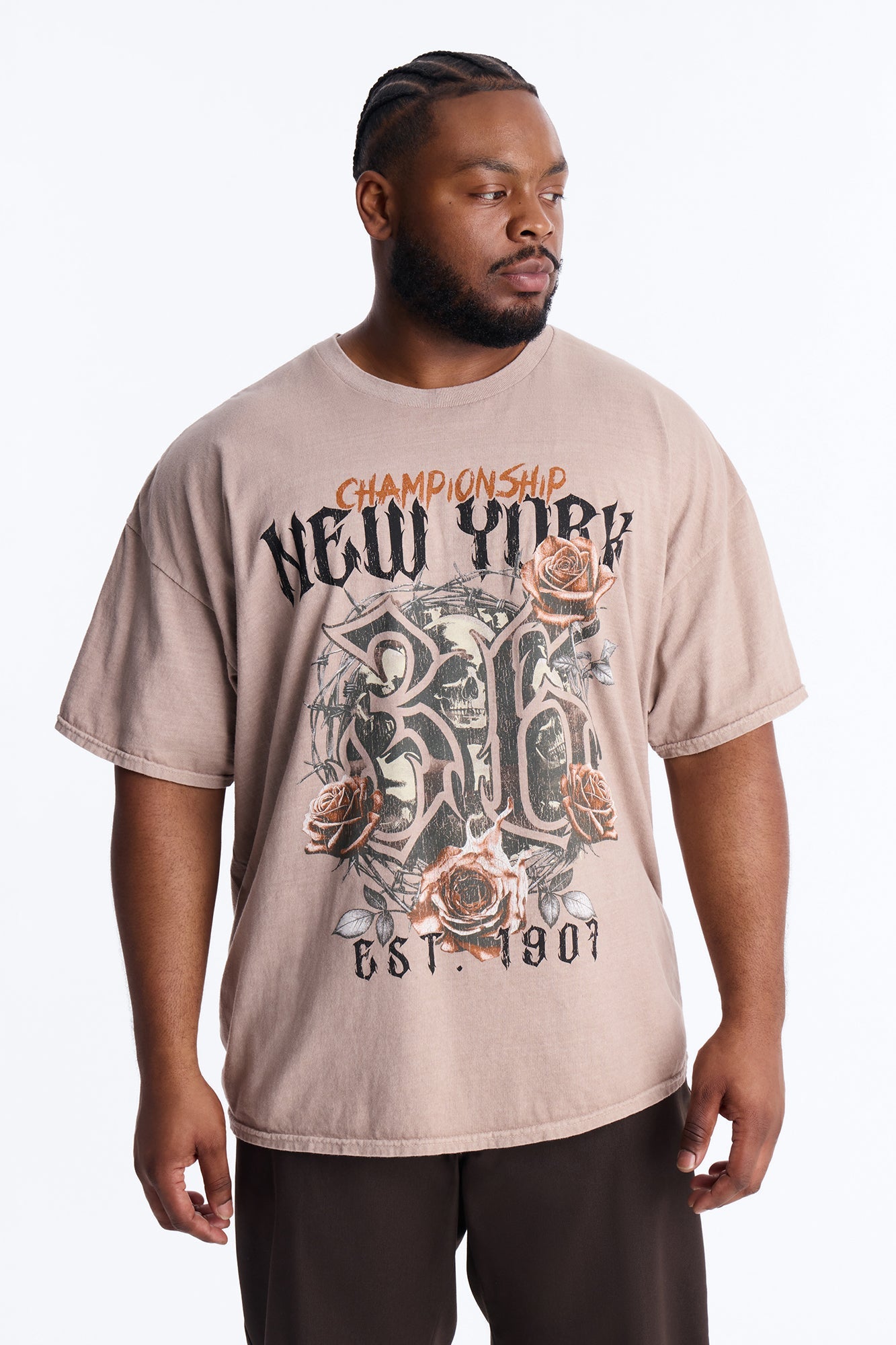 Championship NYC Oversized Short Sleeve Tee - Taupe