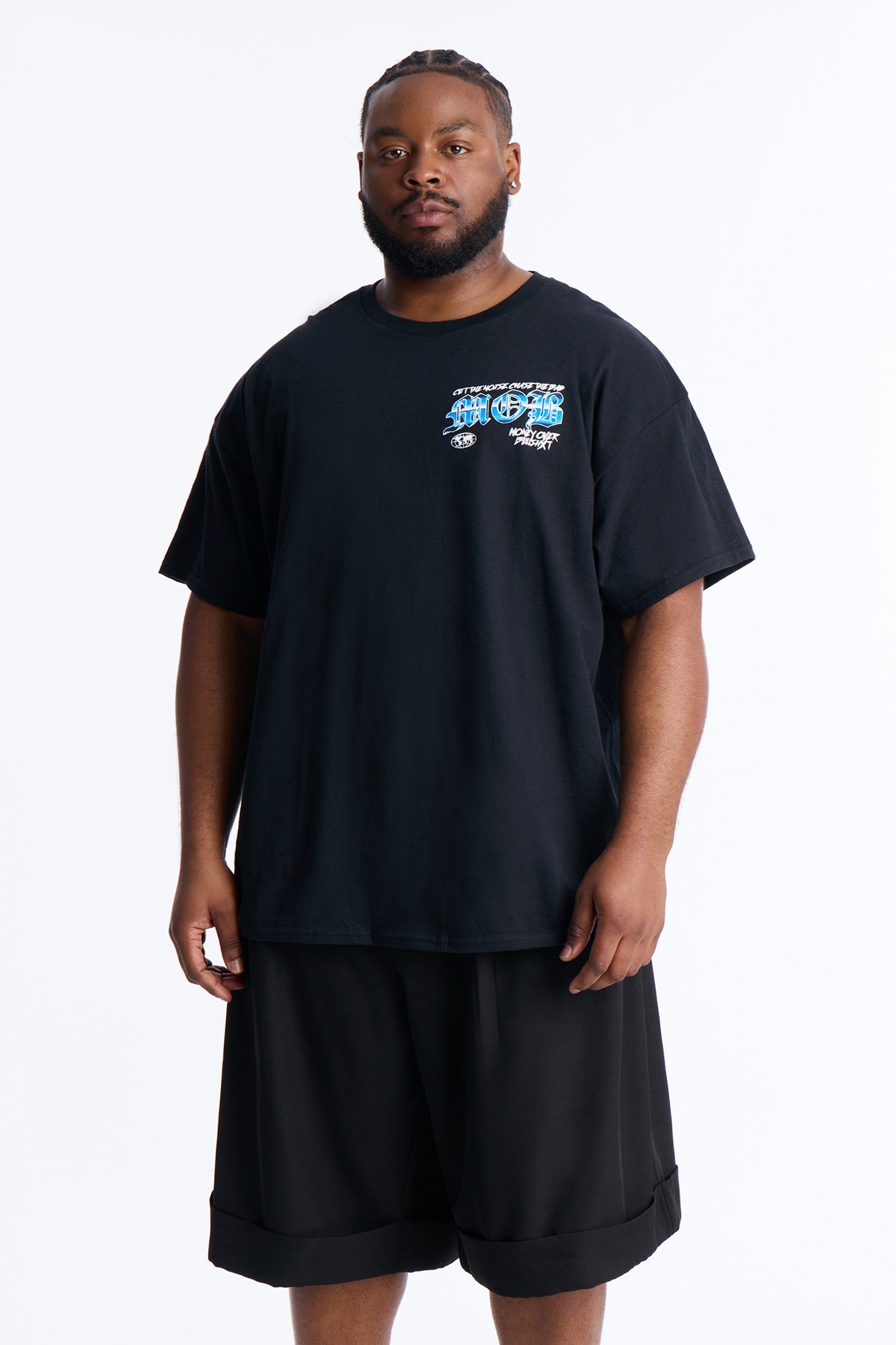 Cut The Noise Oversized Short Sleeve Tee - Black