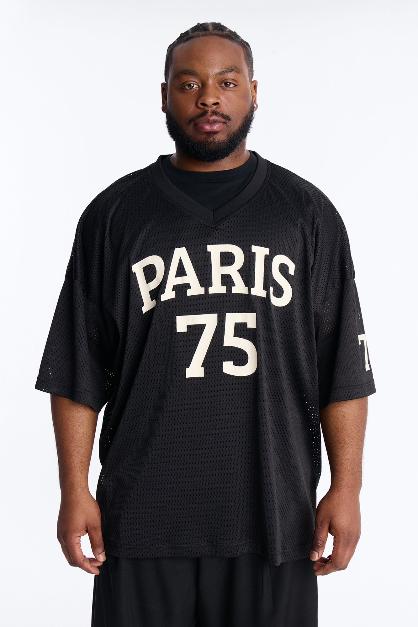 Jersey Fit Paris 75 V-Neck Shirt - Black