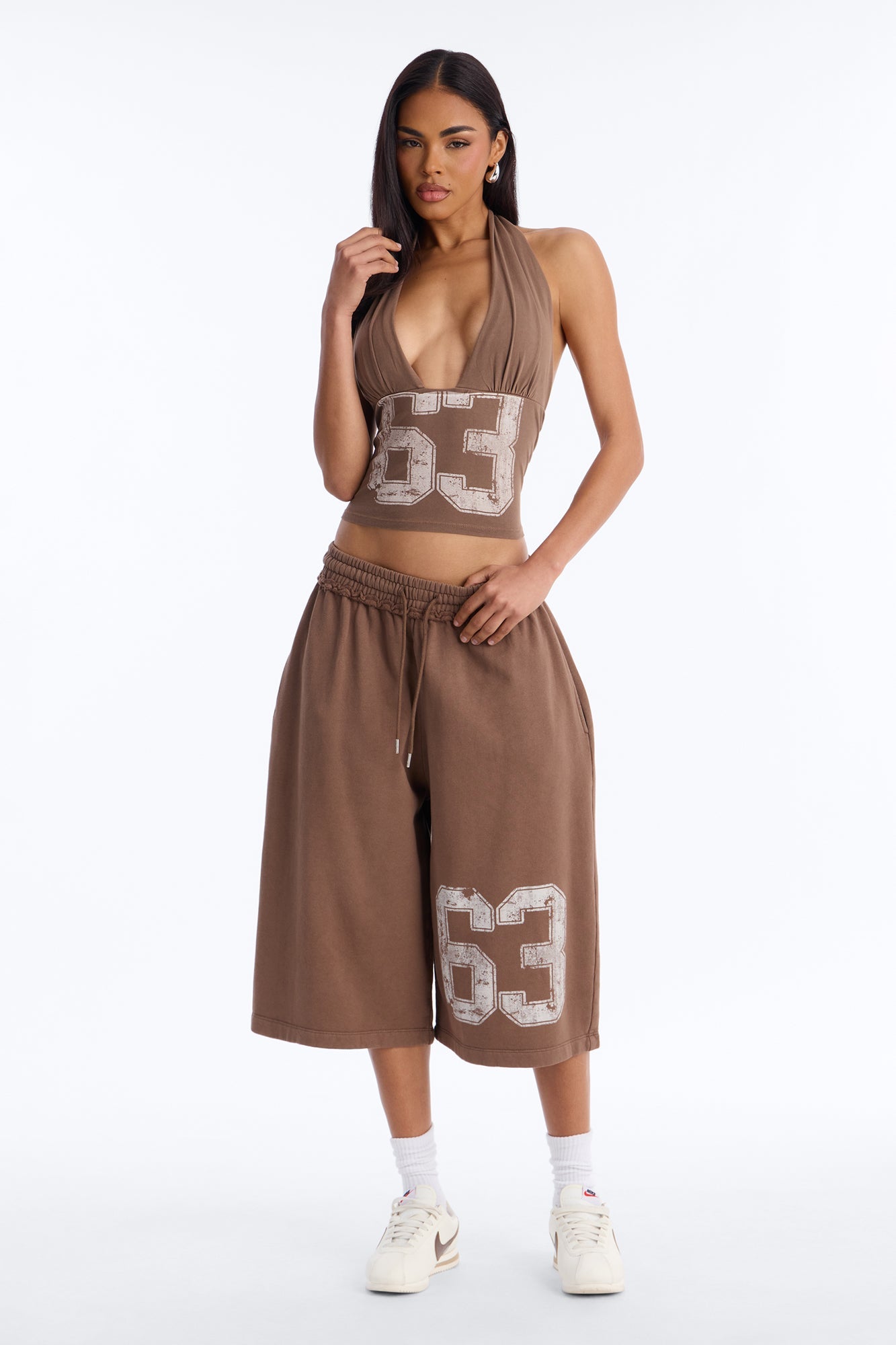 Play Hard To Get Halter Top - Brown