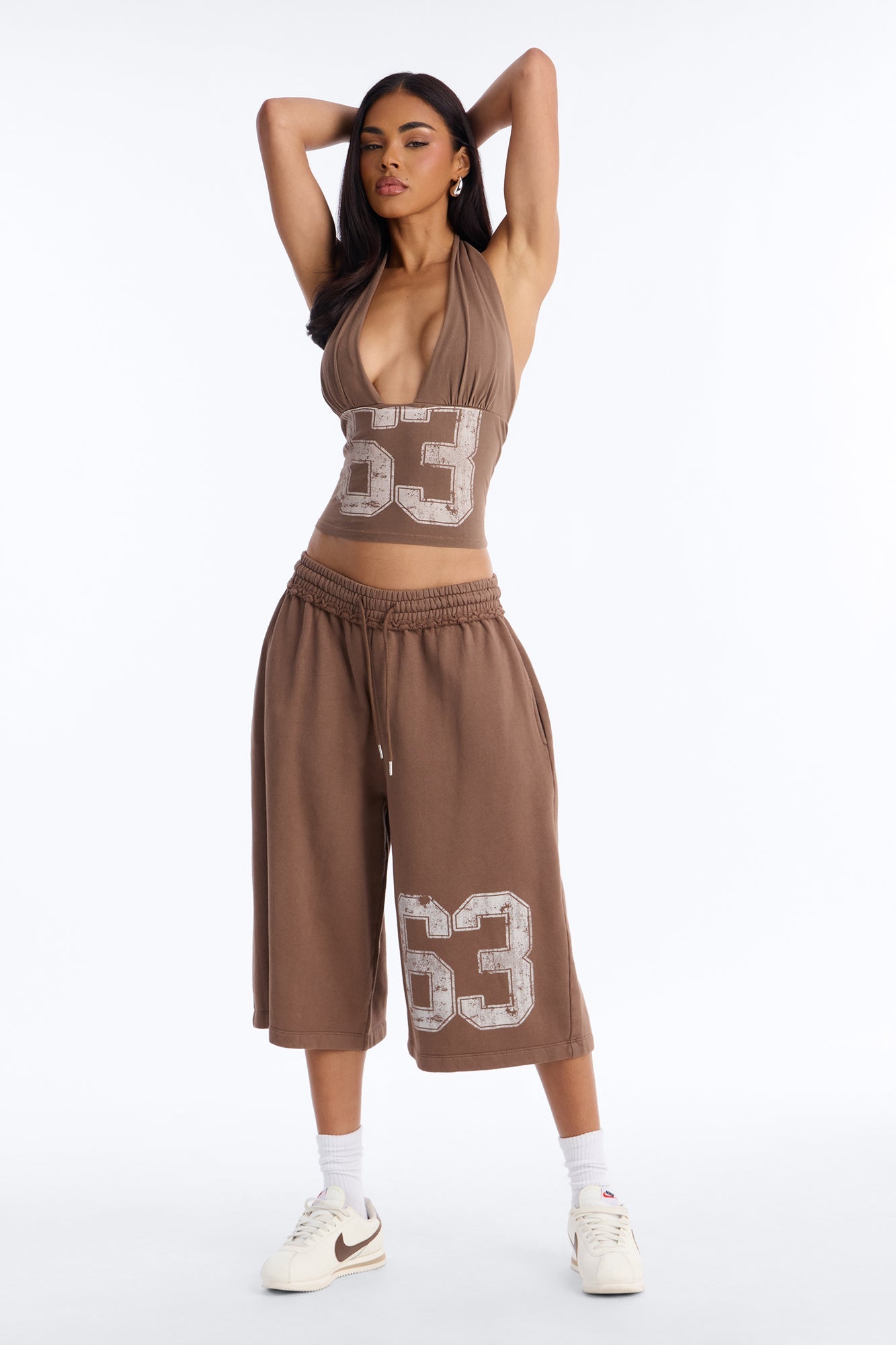 Play Hard To Get Halter Top - Brown NEWFASHIONEDGE