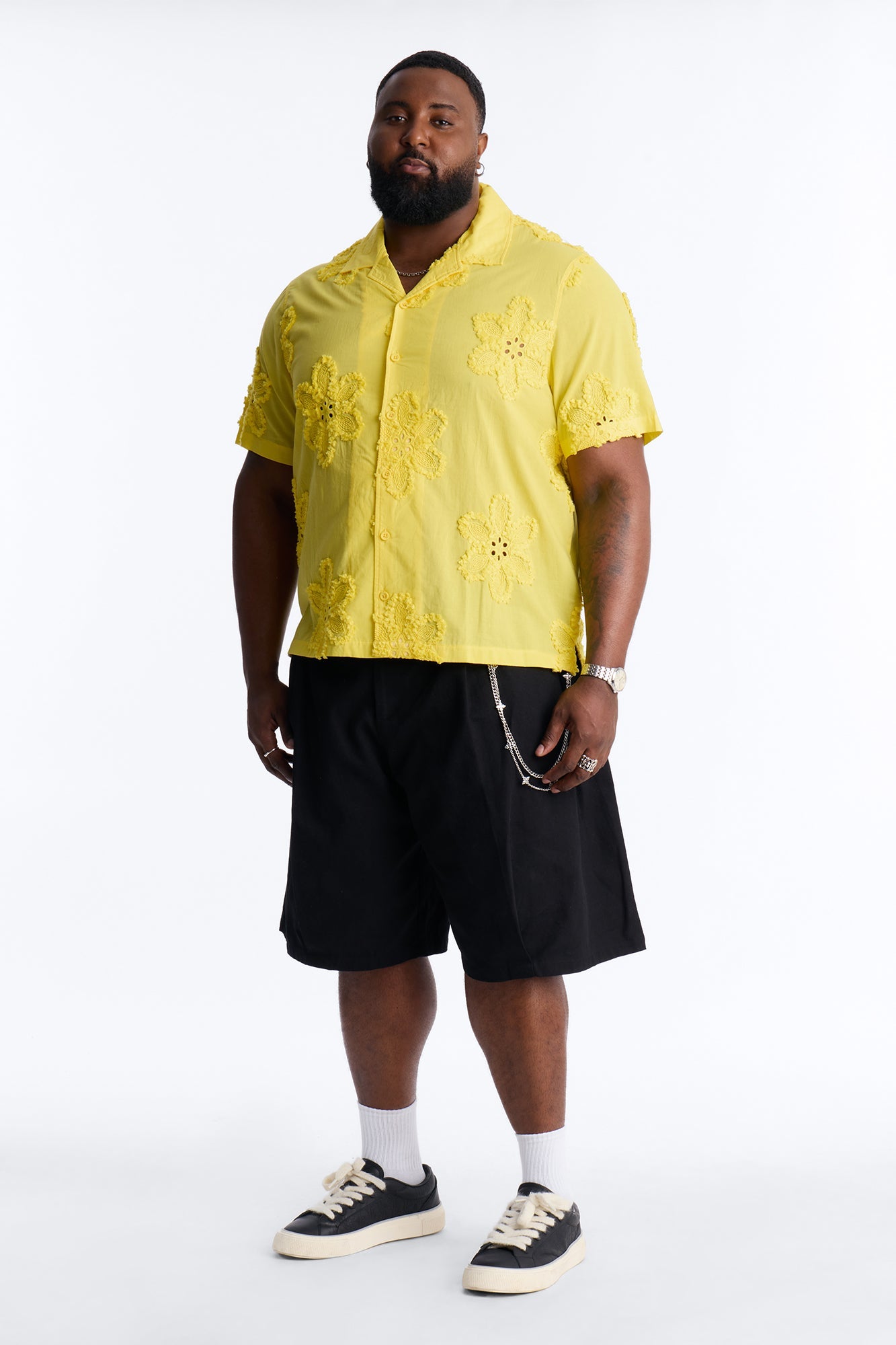 Dusty Bloom Cuban Collar Shirt - Mustard