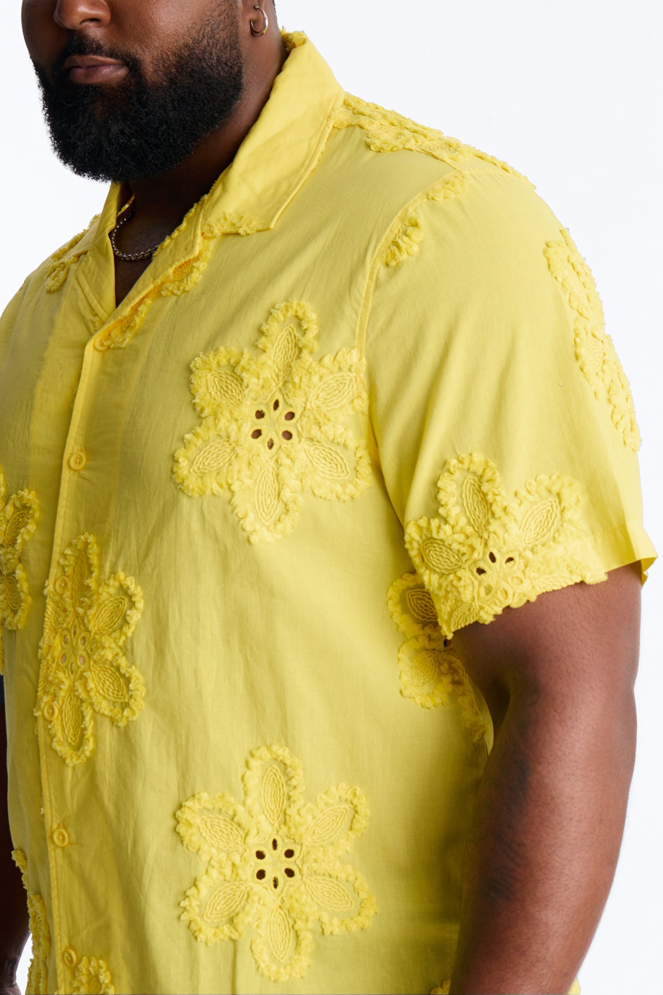 Dusty Bloom Cuban Collar Shirt - Mustard