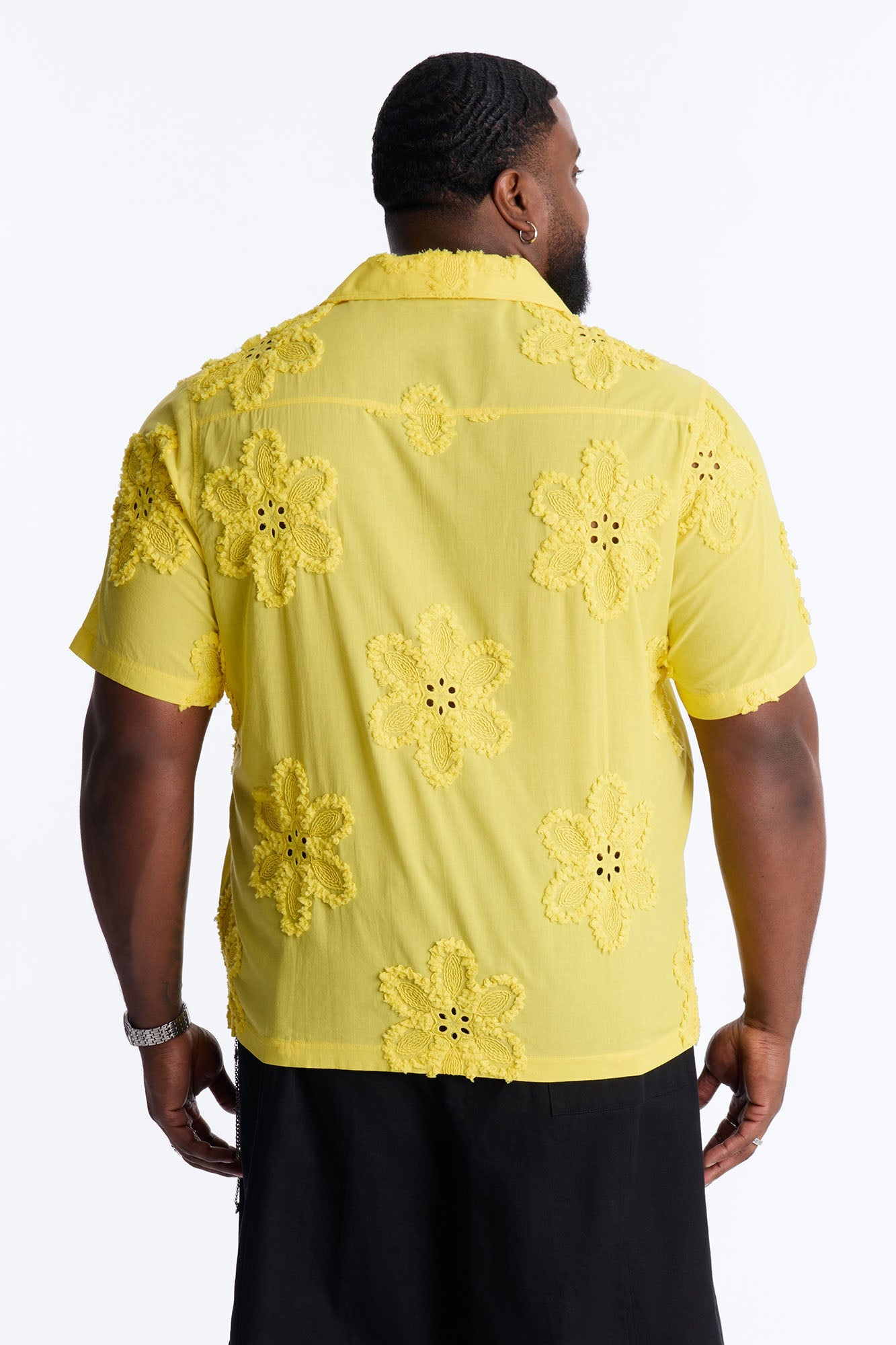 Dusty Bloom Cuban Collar Shirt - Mustard