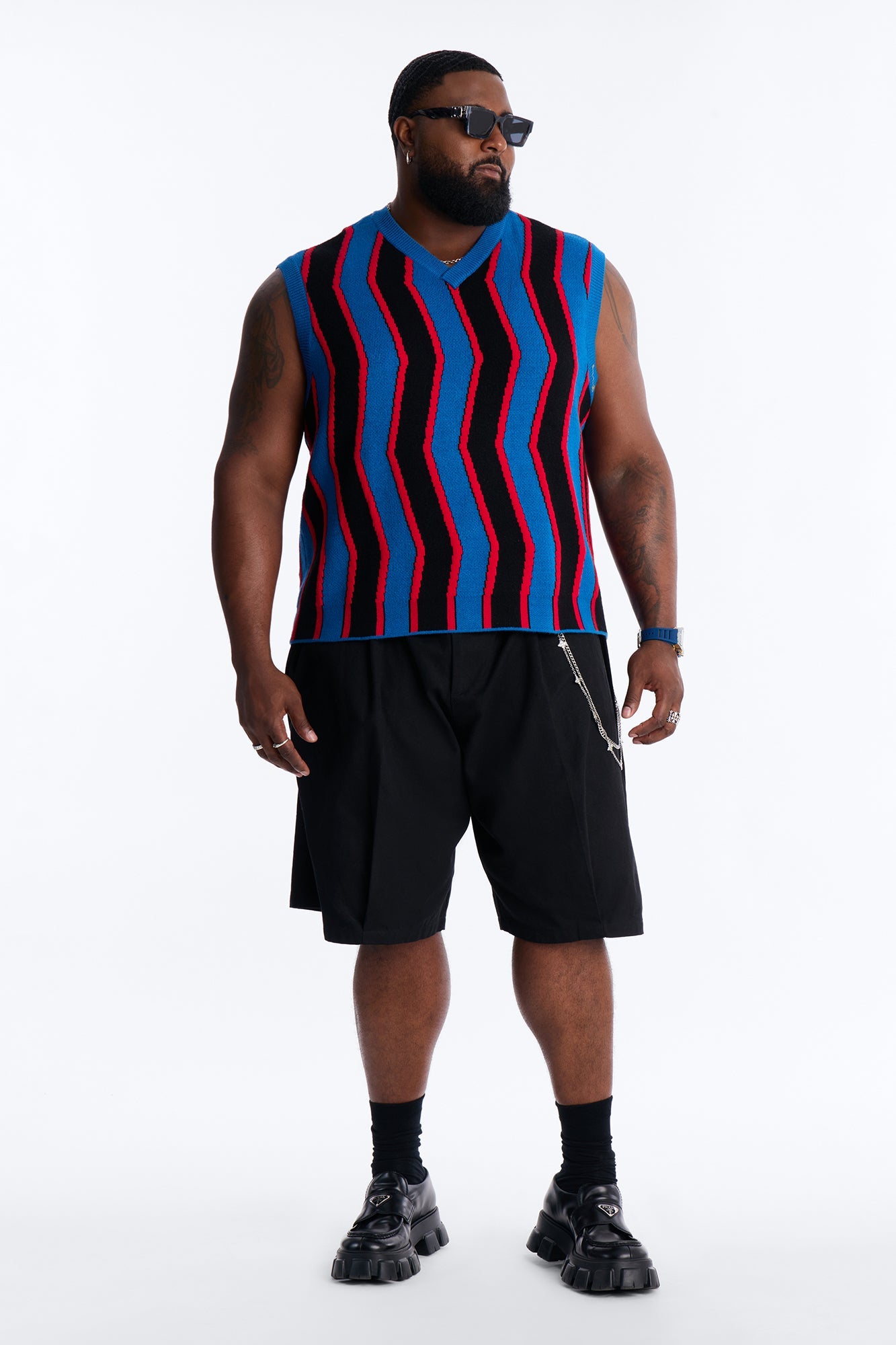 After Midnight Flame Sweater Vest - Blue