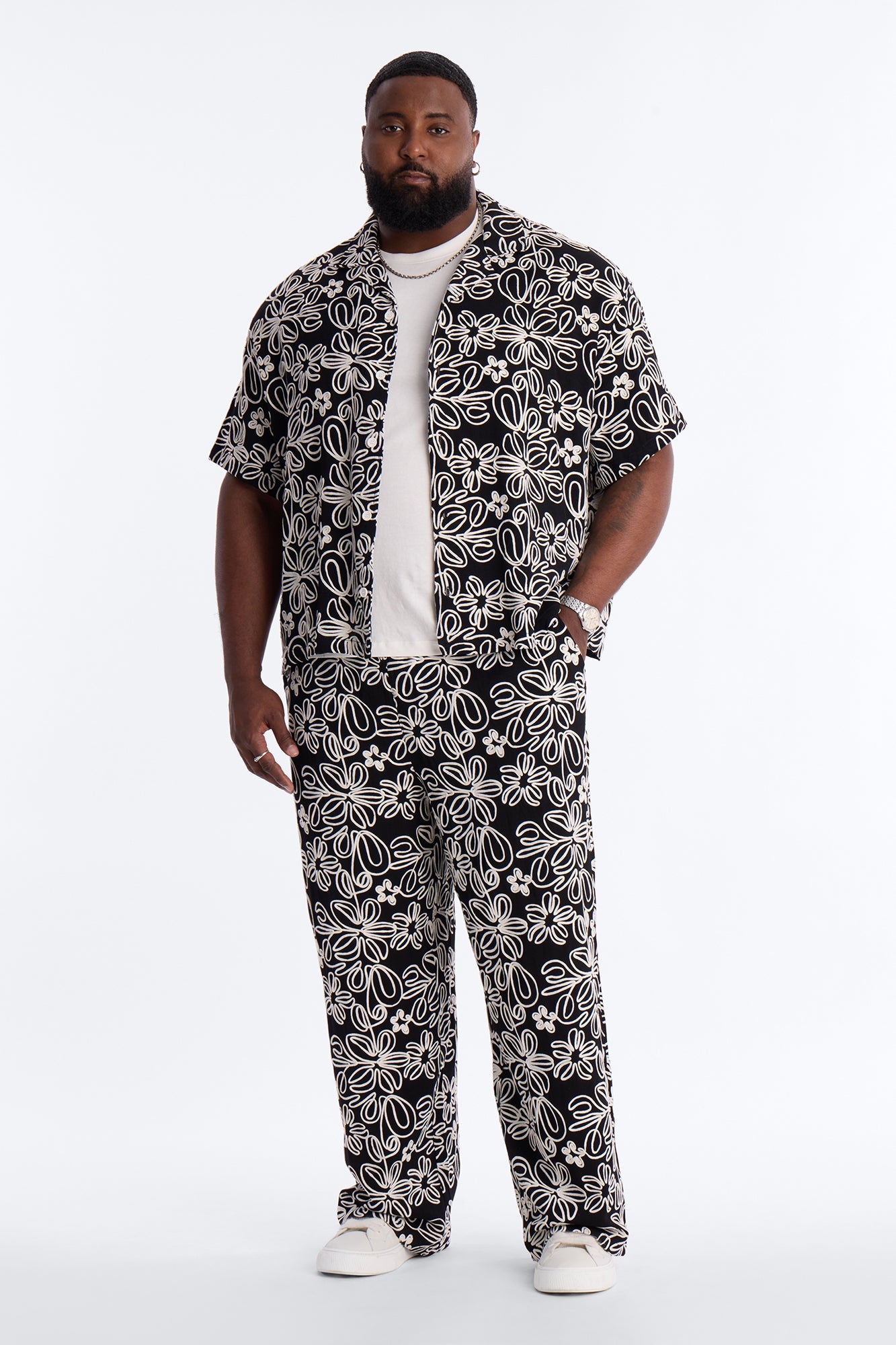 Desert Nights Cuban Collar Shirt - Black