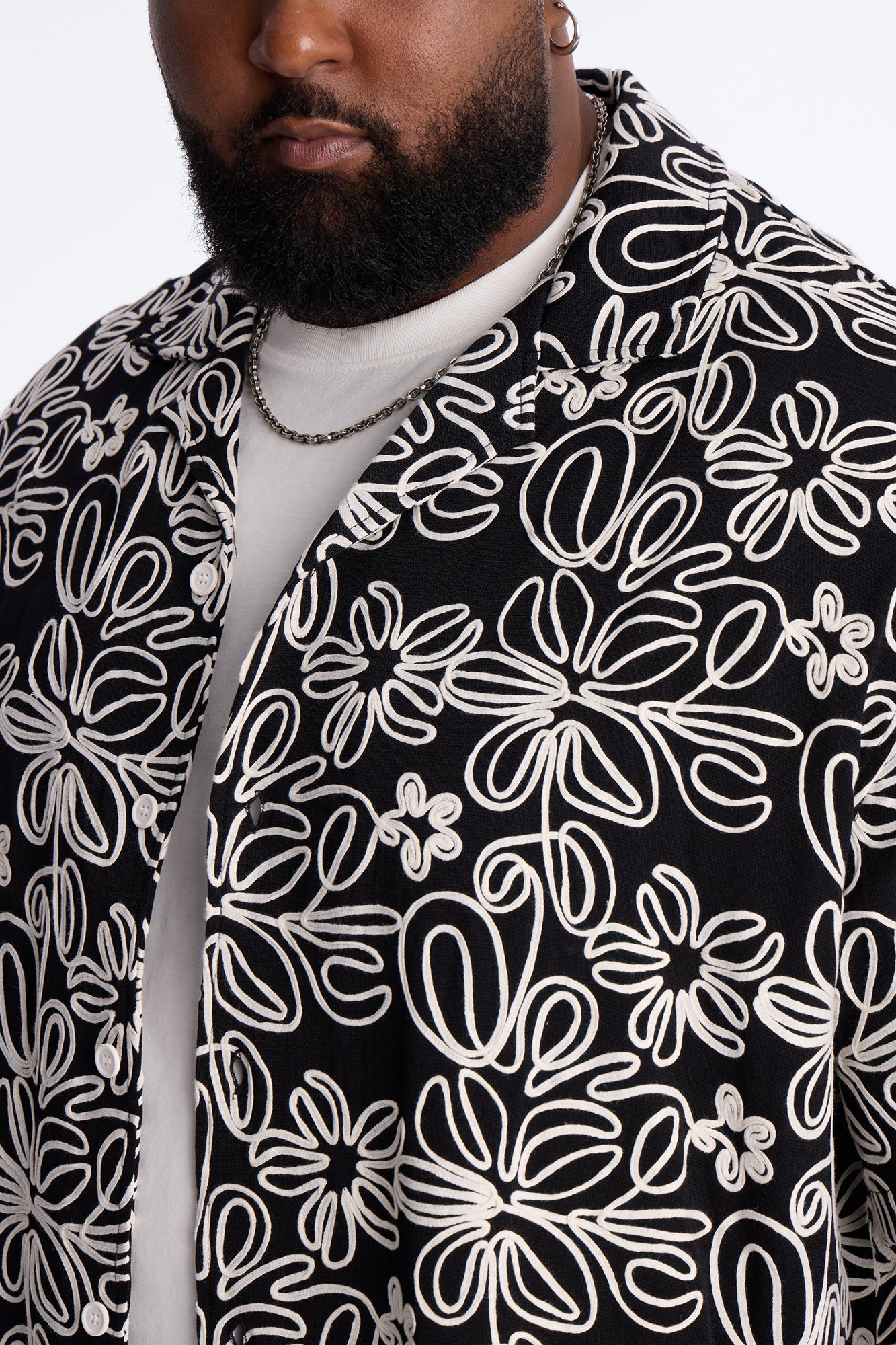 Desert Nights Cuban Collar Shirt - Black