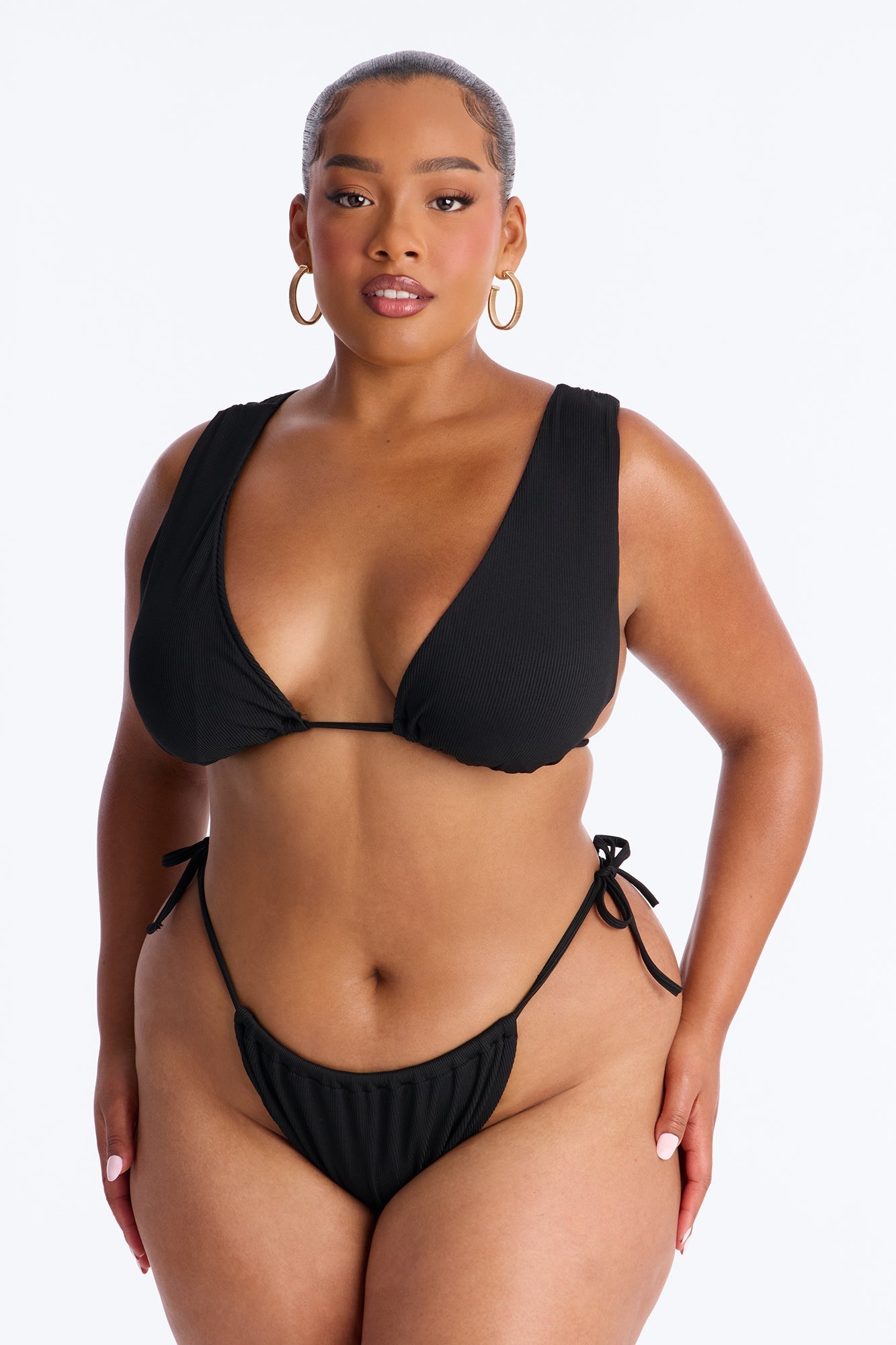 Caterina 2 Piece Halter Bikini Set - Black NEWFASHIONEDGE