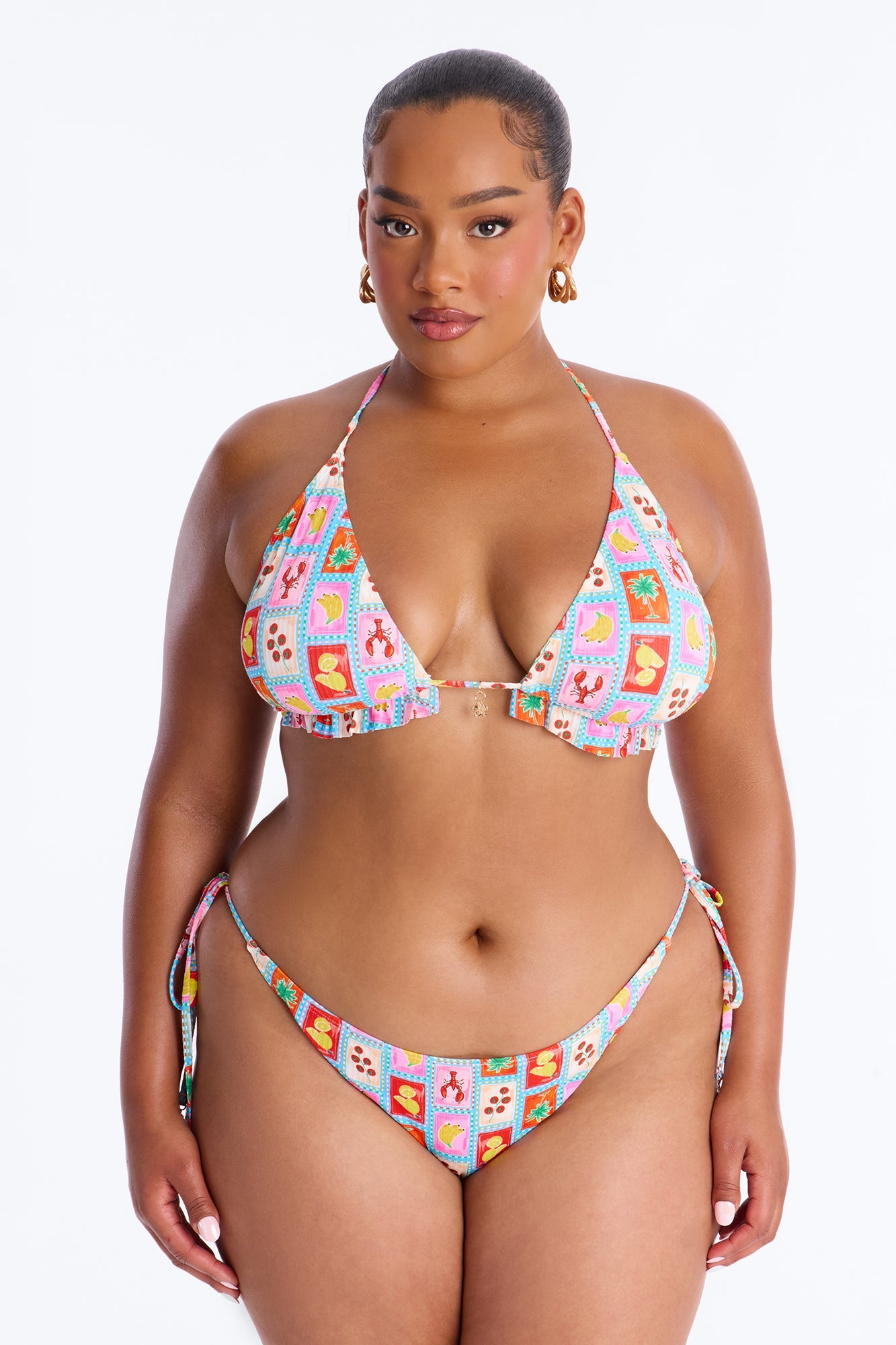 Peachy Keen 3 Piece Bikini & Mini Skirt Set - Pink/combo Fashion Nova