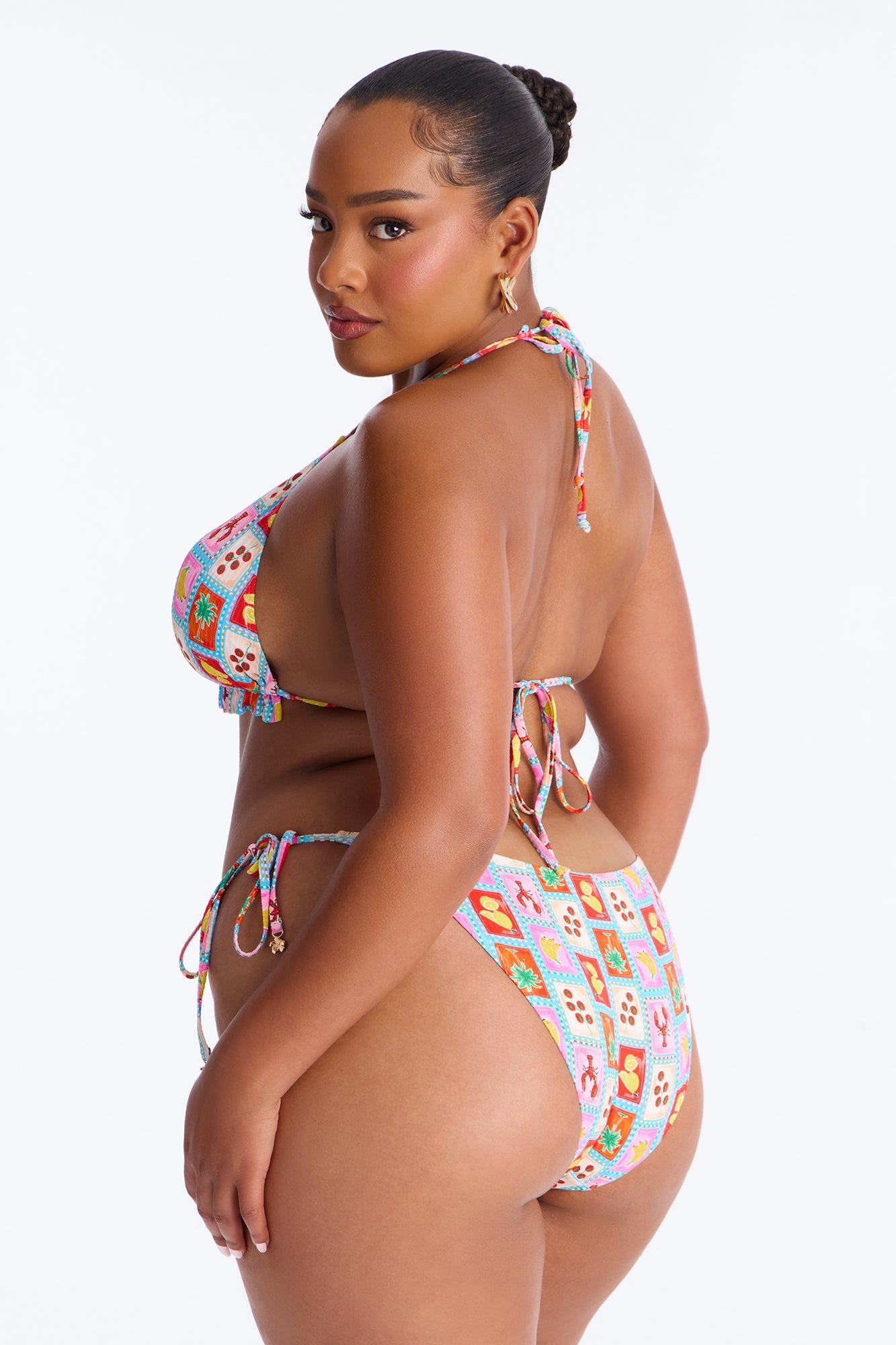 Peachy Keen 3 Piece Bikini & Mini Skirt Set - Pink/combo Fashion Nova