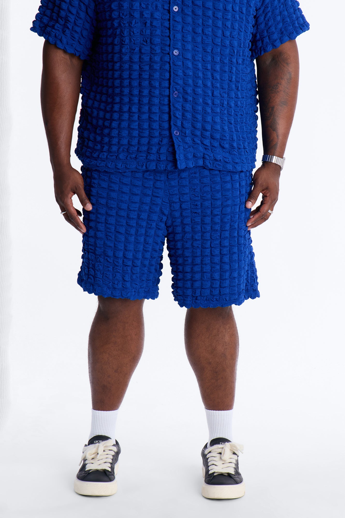 Relaxed Effervesce Textured Short - Blue