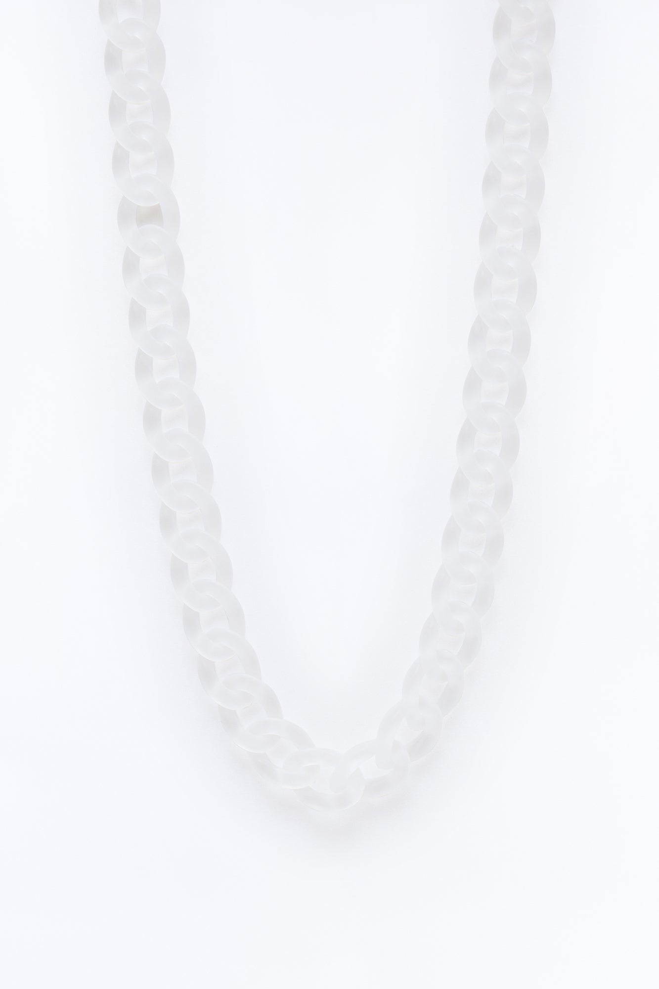 Thick Frosted Cuban Chain Necklace - Clear