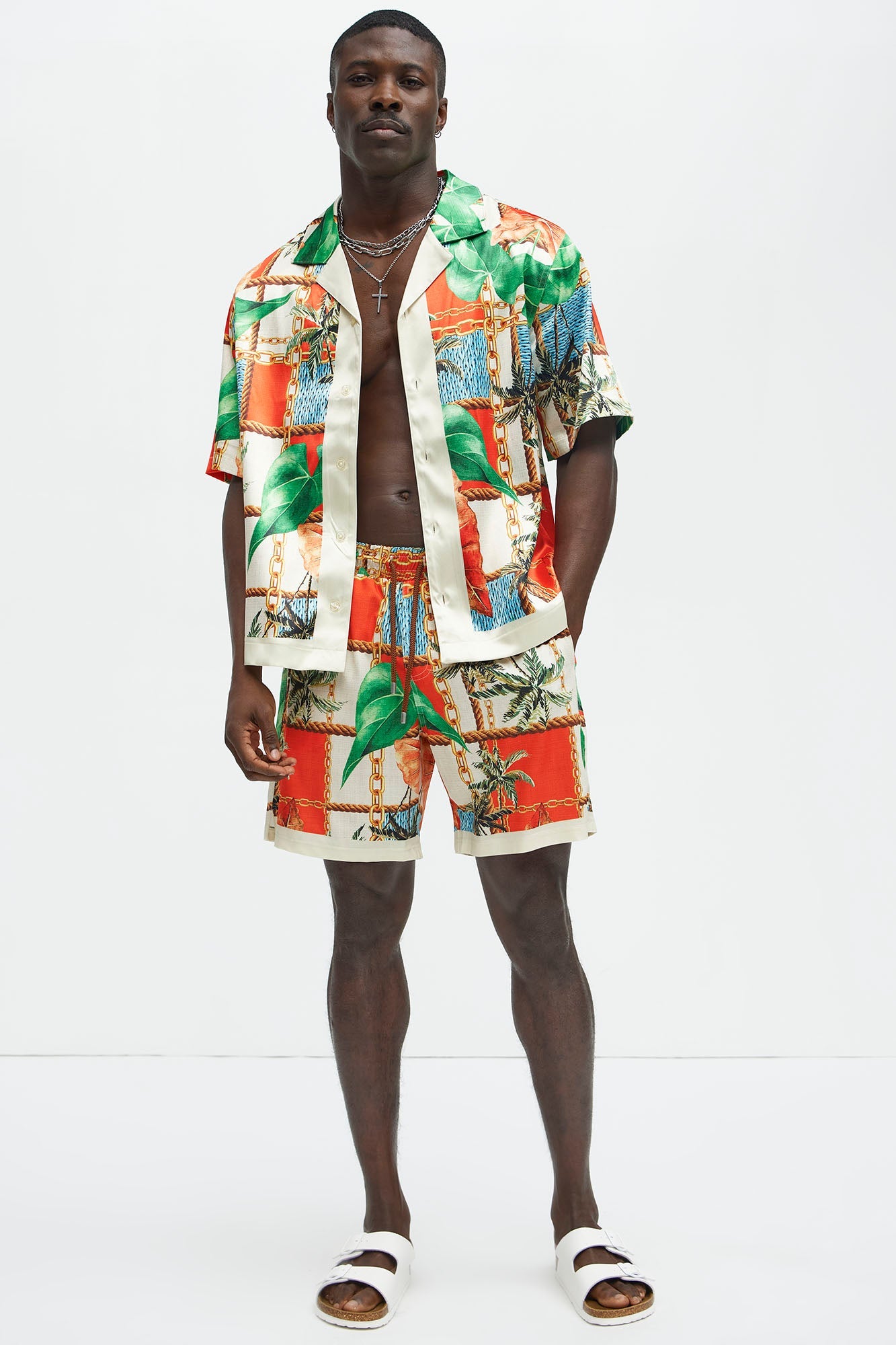 Summer Away Printed Cuban Collar Shirt - Multi Color