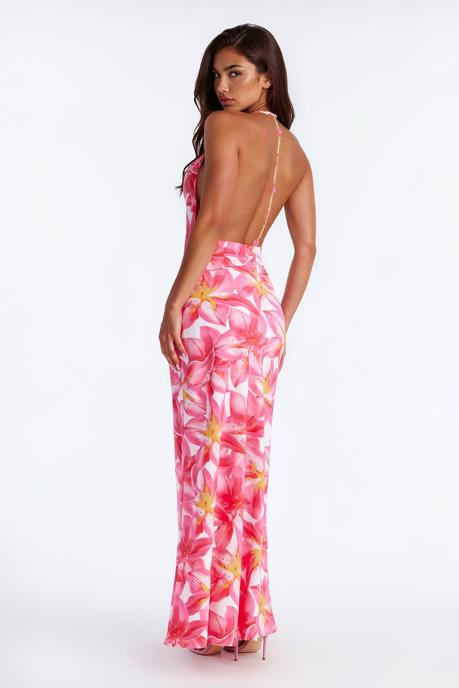 Noemi Floral Maxi Dress - Pink/combo NEWFASHIONEDGE