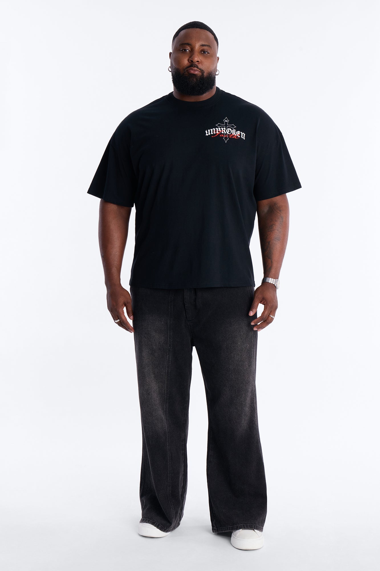 Unbroken Faith Heavy Weight Boxy Short Sleeve Tee - Black