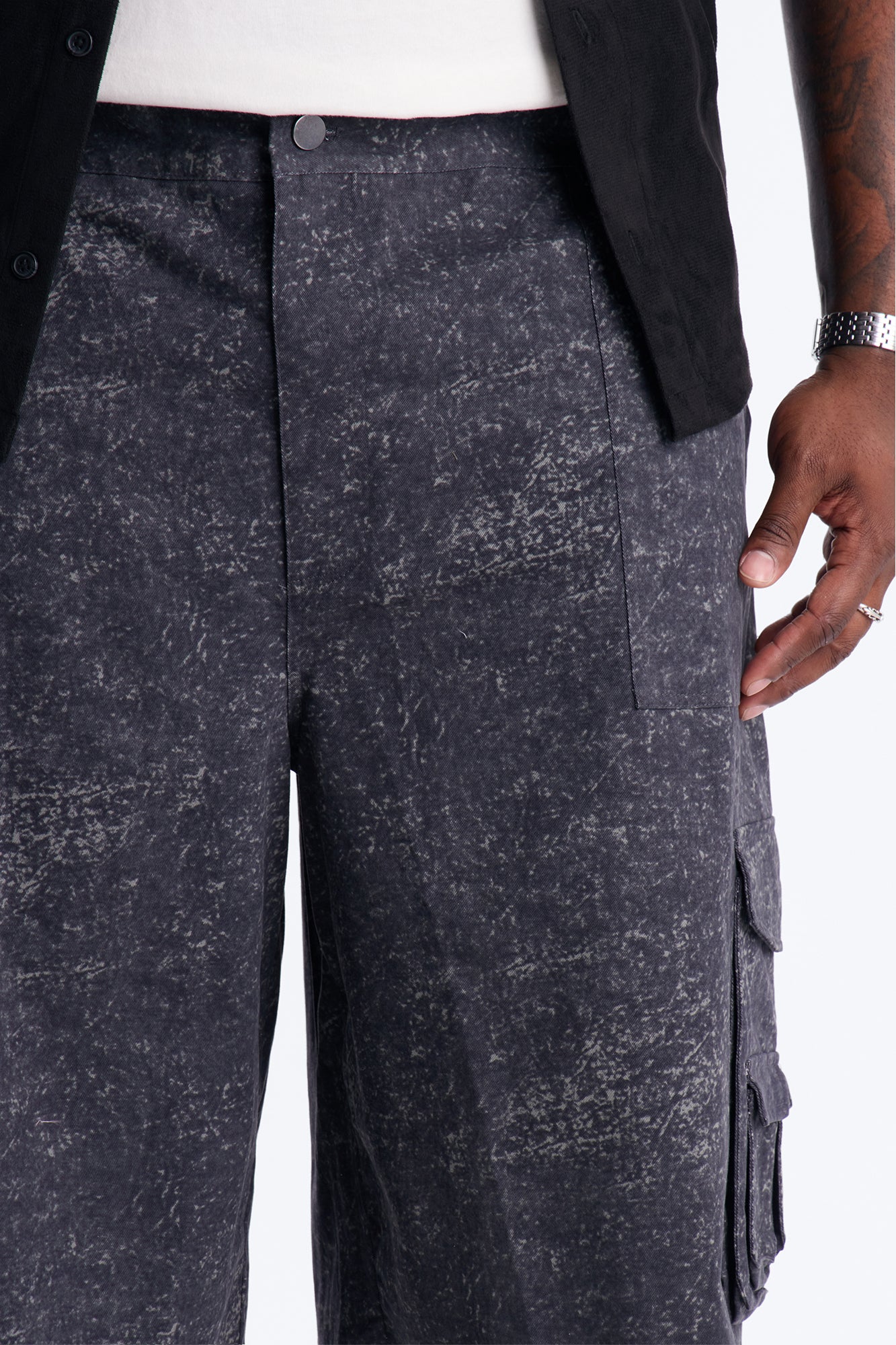 Baggy Mental State Cargo Short - Charcoal