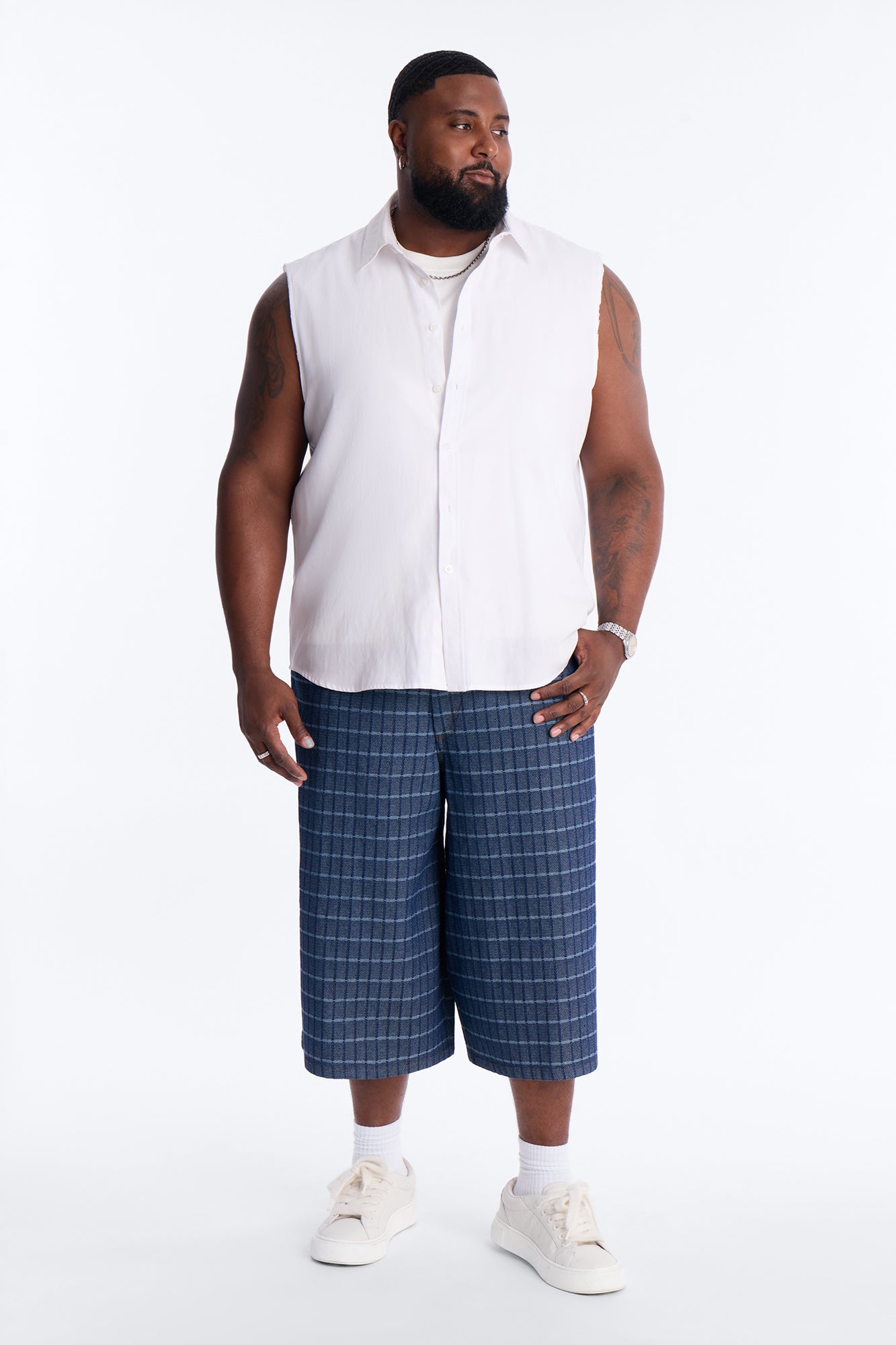 Super Baggy Gridlock Denim Short - Dark Wash