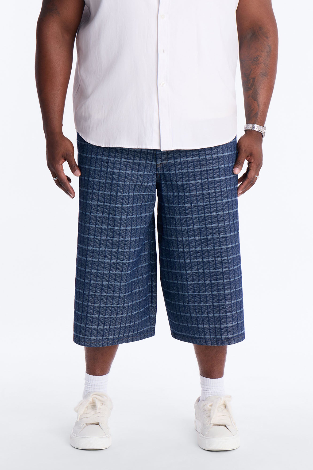 Super Baggy Gridlock Denim Short - Dark Wash