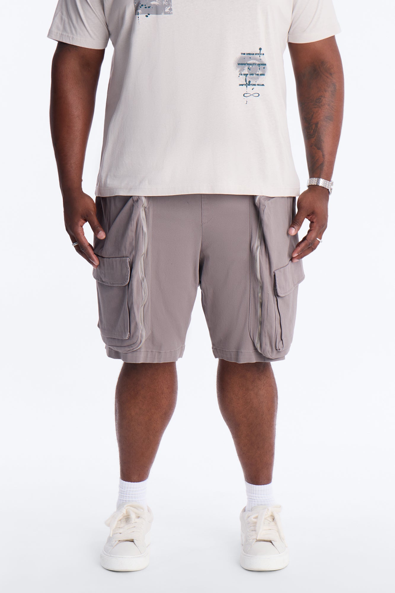 Oversized Maxed Out Utility Pocket Short - Grey