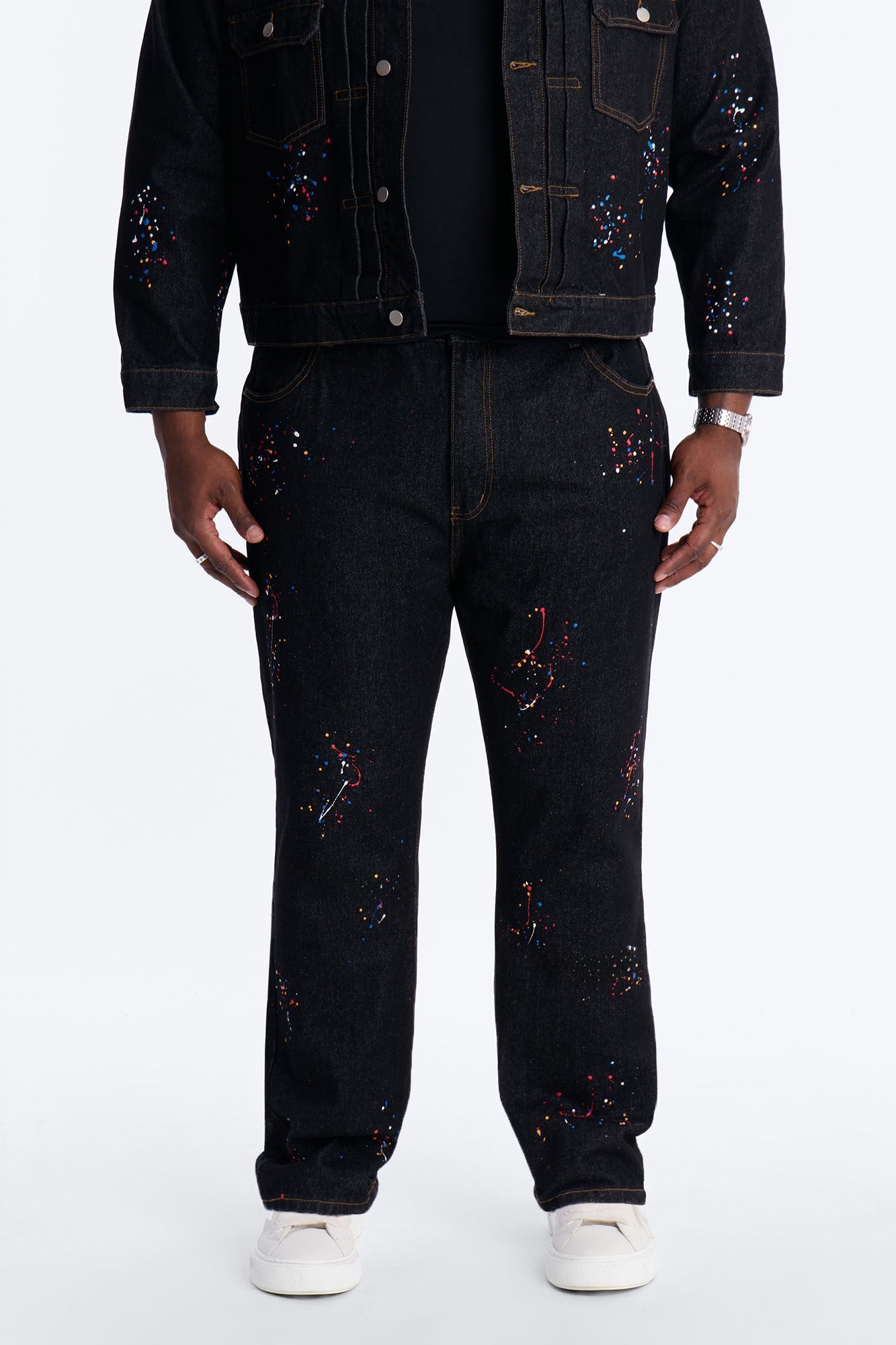 Slim Studio Paint Jeans - Dark Wash