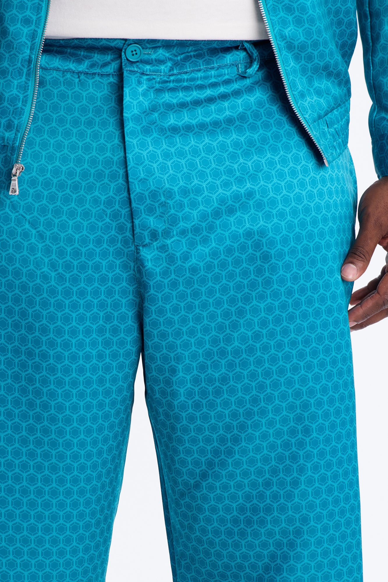 Straight St. Tropez Motif Roped Applique Pant - Blue