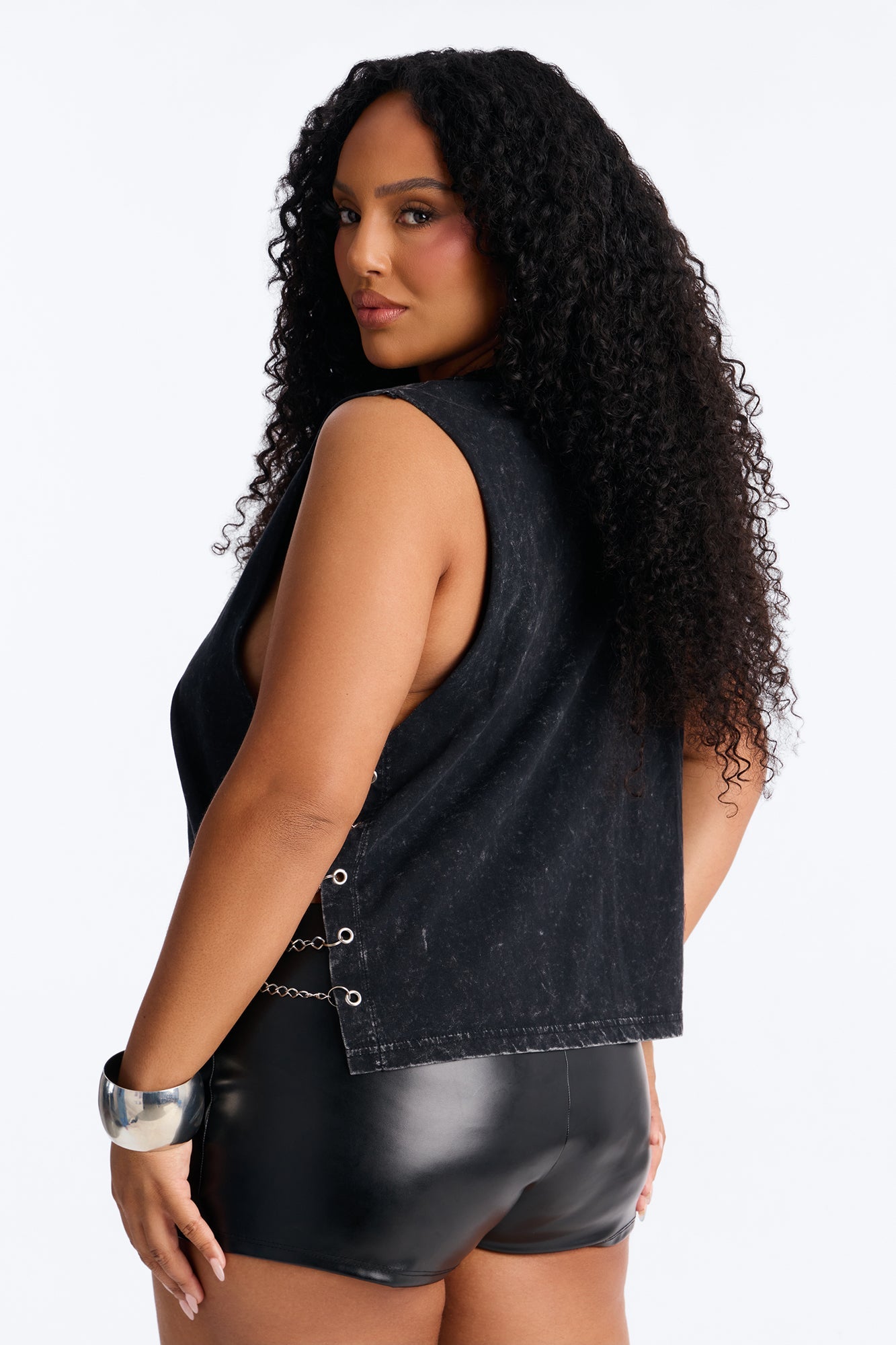 ACDC Washed Side Chain Tank - Black Wash