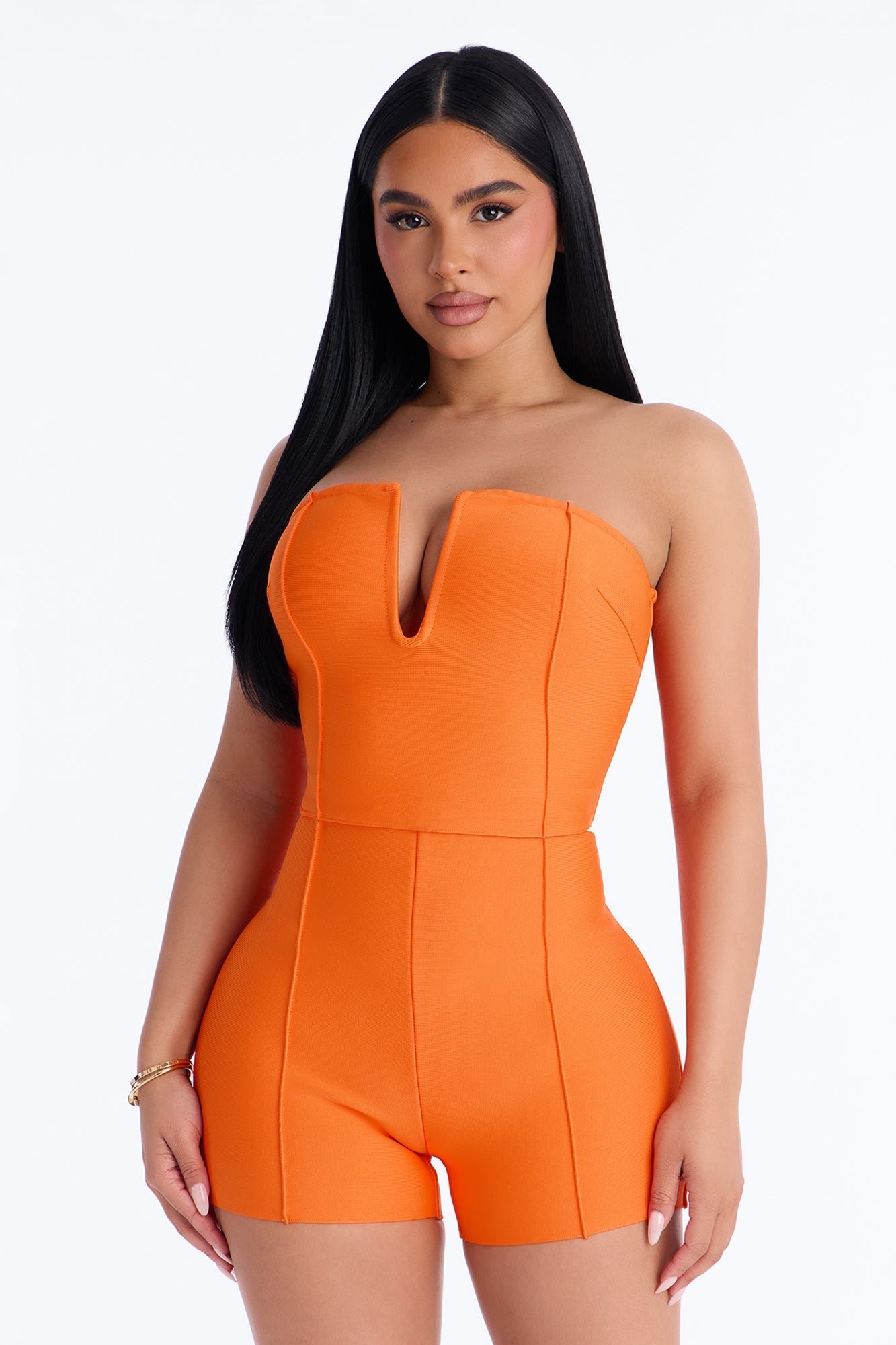 Someone To You Bandage Romper - Orange NEWFASHIONEDGE
