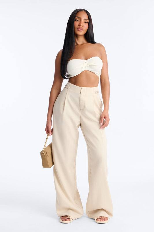 Angela High Rise Trouser Pant 33″ - Stone