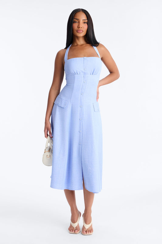 Christine Halter Midi Dress - Blue