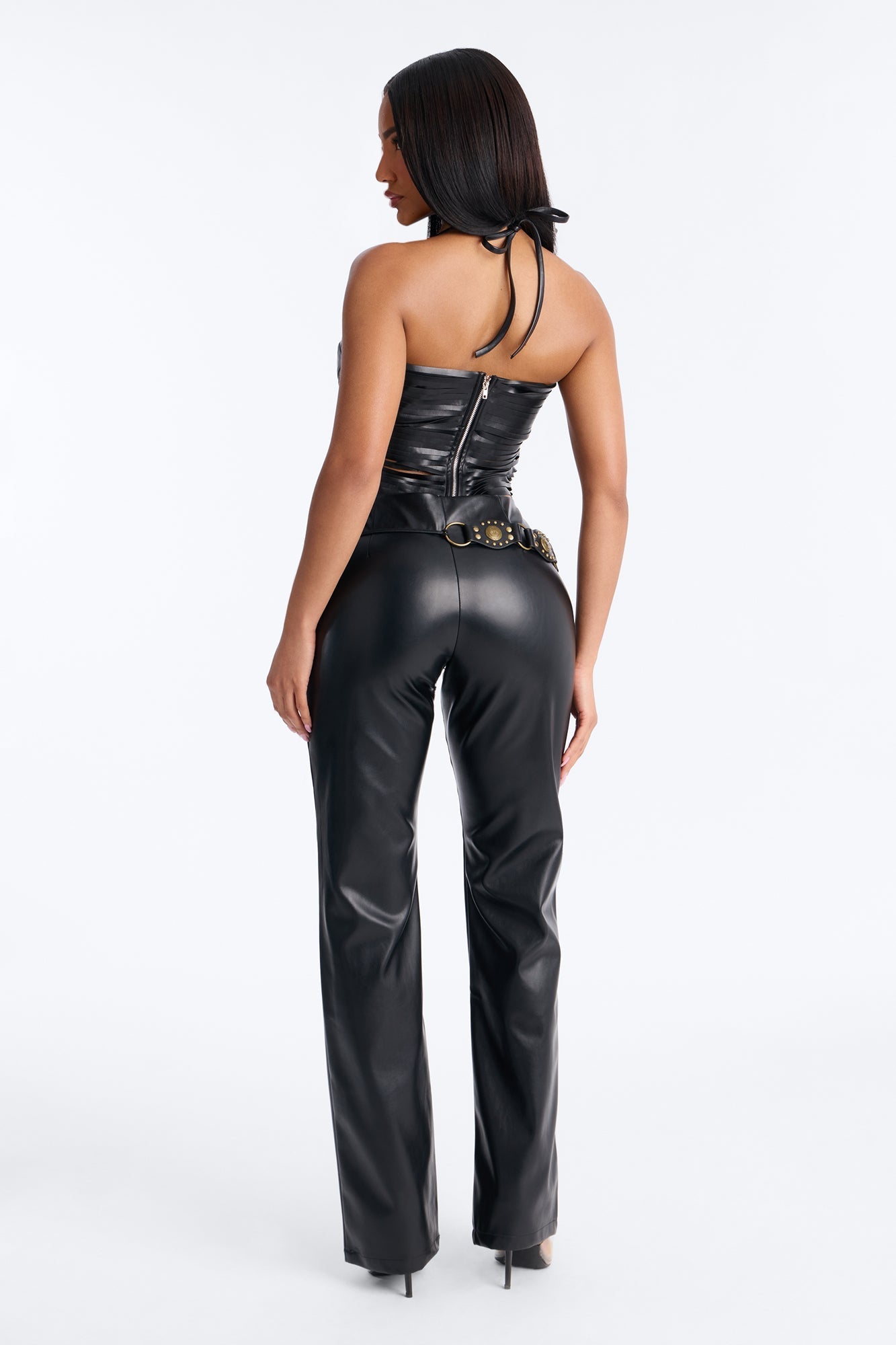Rogue Faux Leather Pant Set - Black NEWFASHIONEDGE