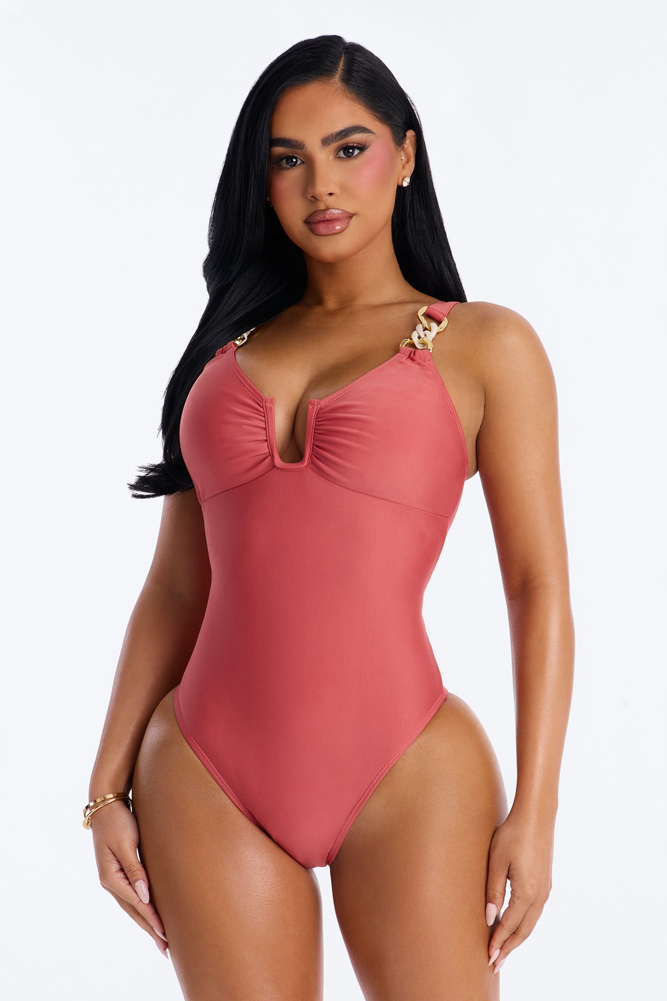 All Part Of The Plan 1 Piece Swimsuit - Rust