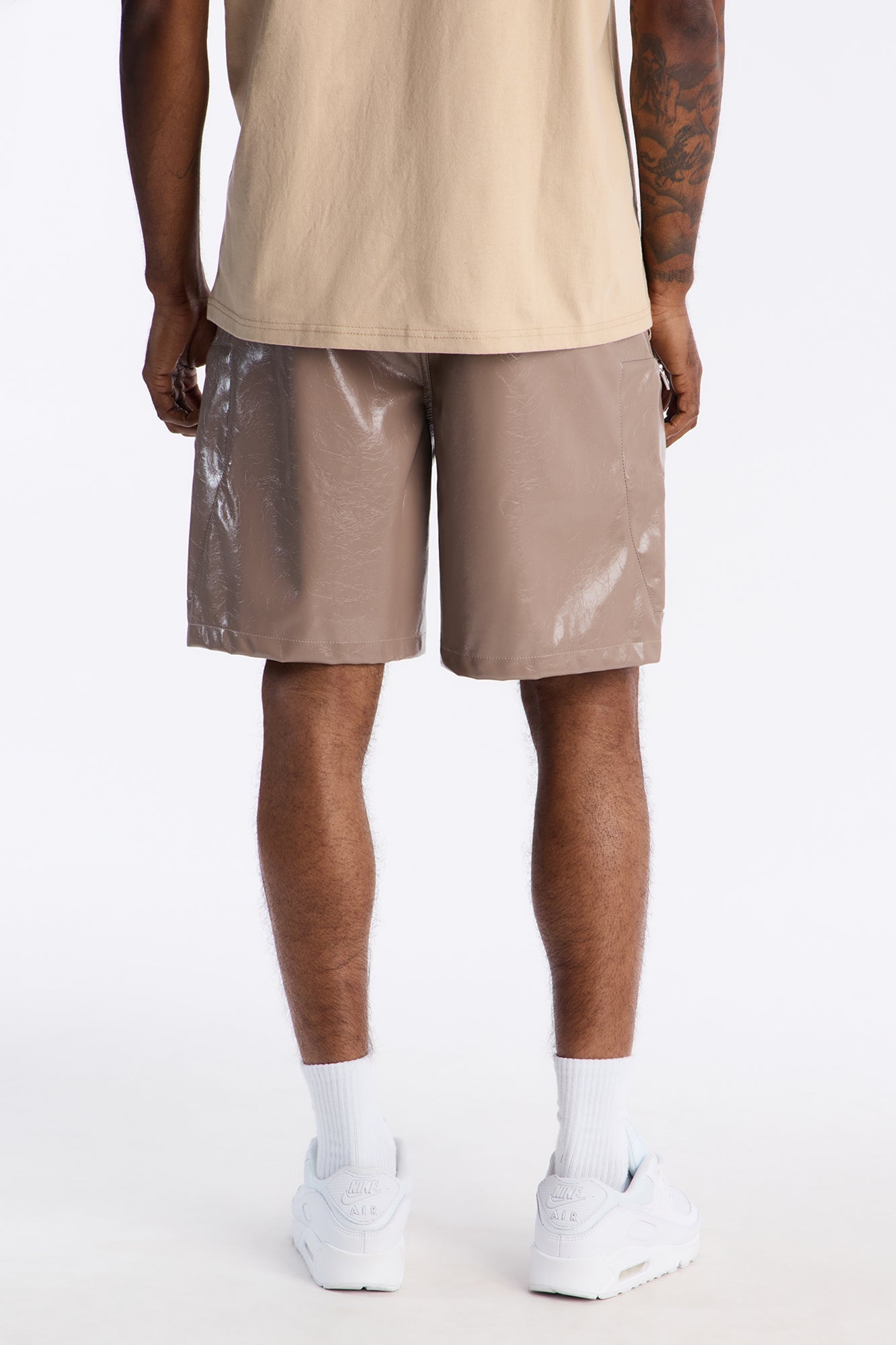 Relaxed Concordia Faux Leather Short - Brown