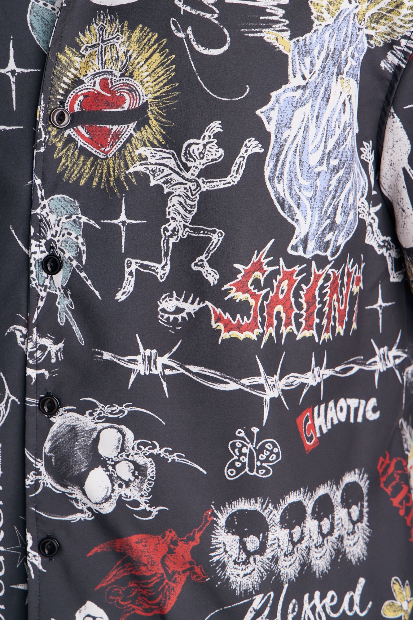 Graffiti Parlor All Over Printed Button Up Shirt - Multi Color