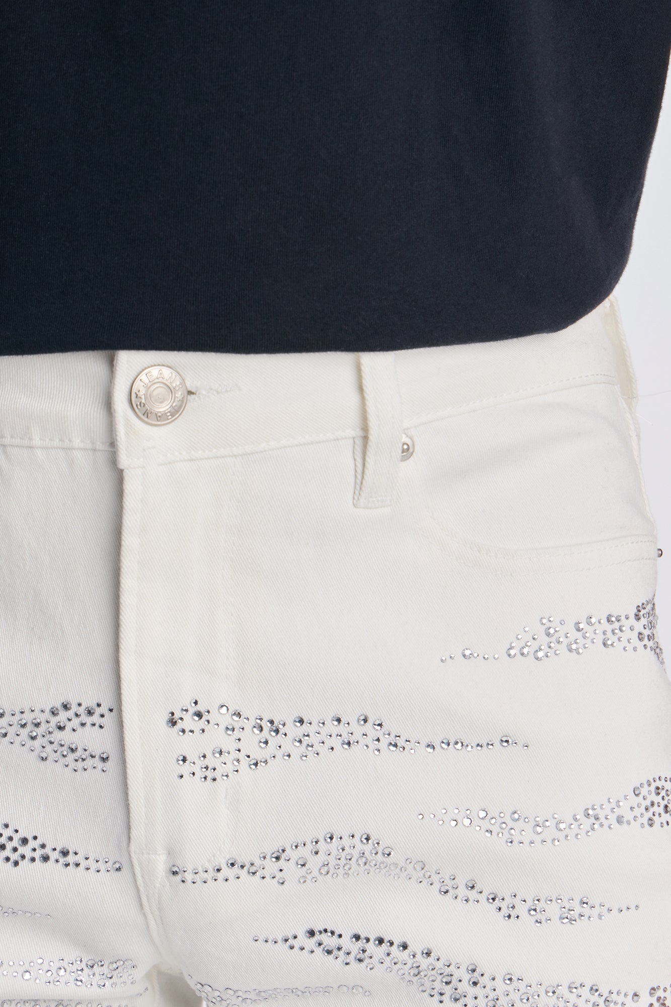 Stacked Skinny Flare Electric Prowl Jean - White