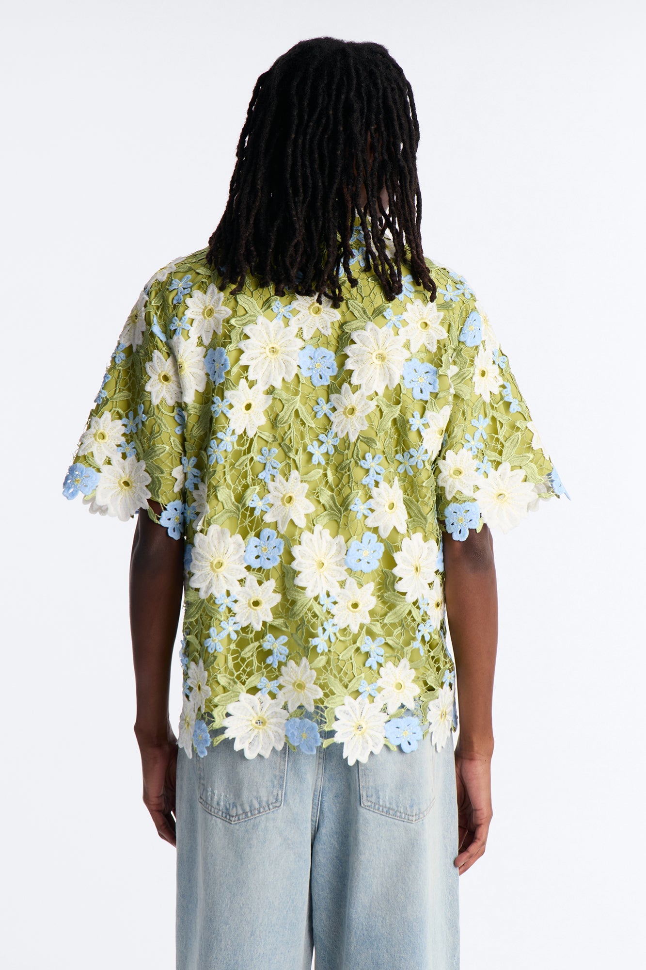 Relaxed Paradise Floral Button Up Shirt - Green