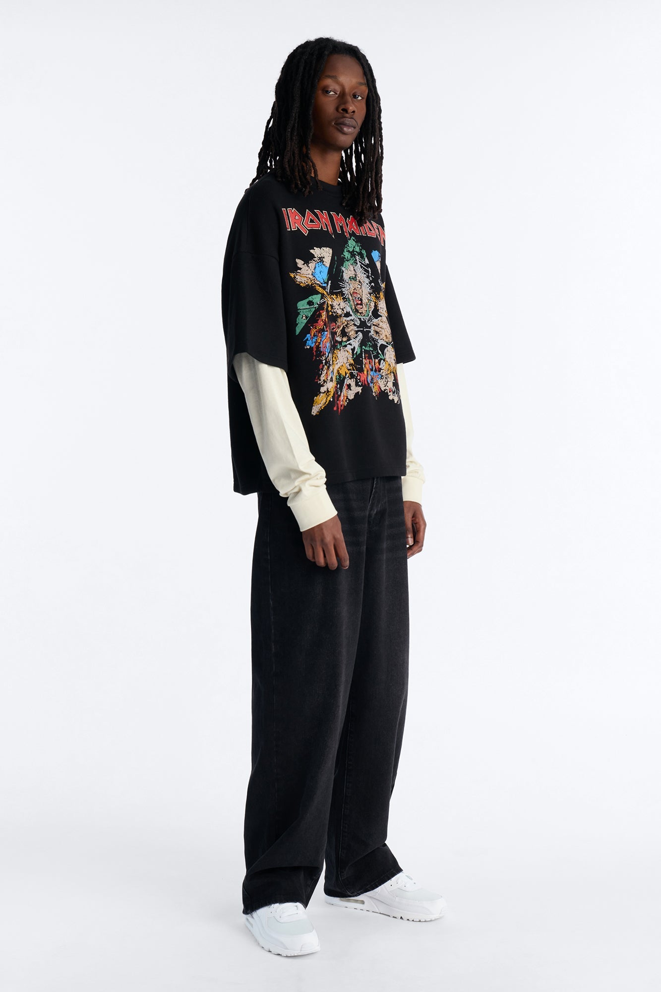 Iron Maiden Tailgunner Oversized Fleece Twofer - Black Wash
