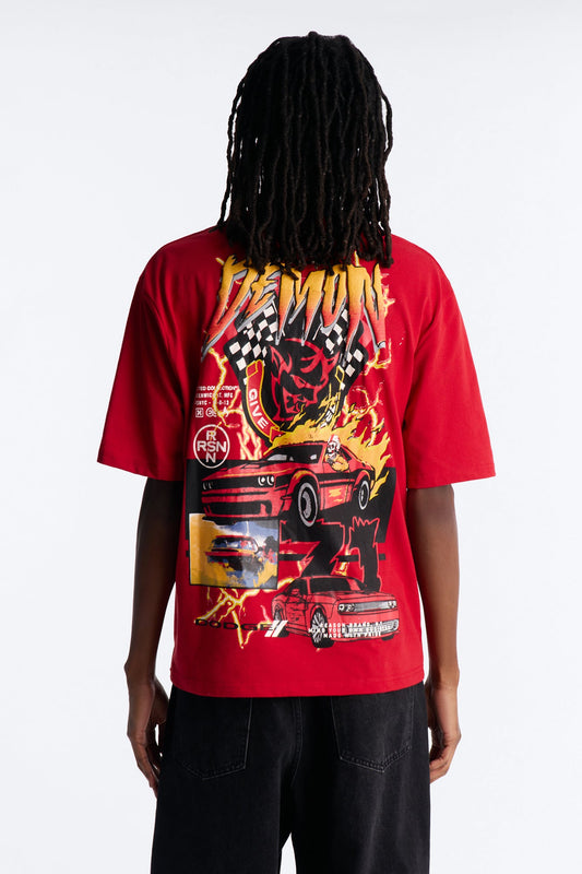 Dodge Demon Give Chase Short Sleeve Tee - Red
