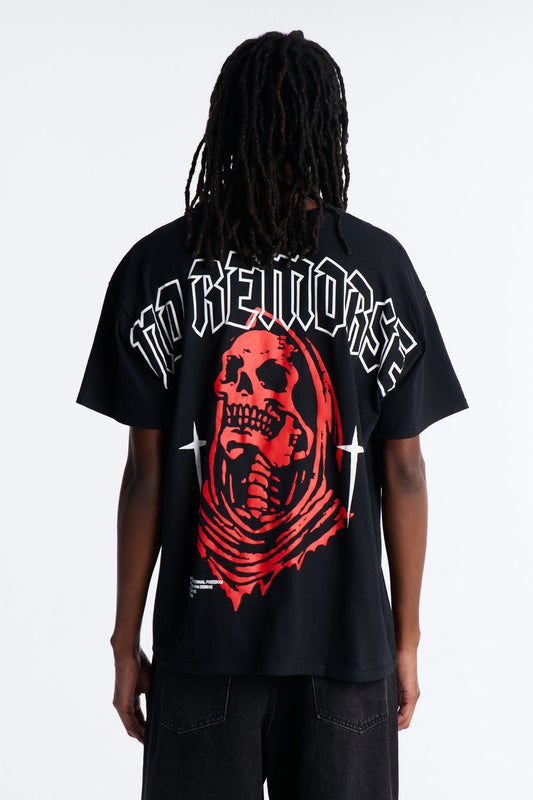 No Remorse Oversized Short Sleeve Tee - Black